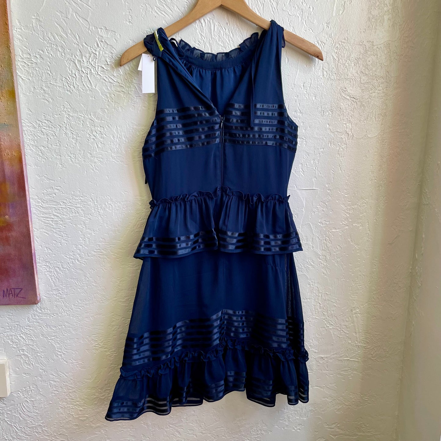Dark Blue Layered Ruffle Dress | Small