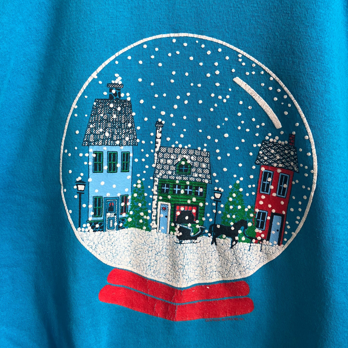 Vintage Winter Miller Brewing Co Snowglobe City Sweatshirt Large
