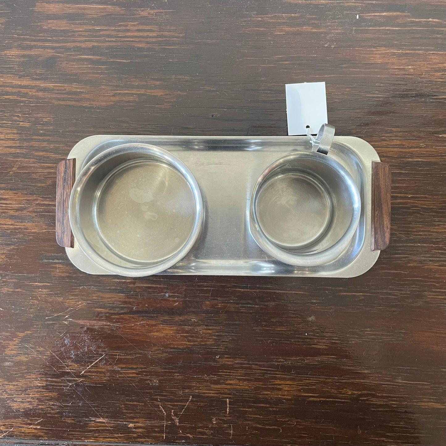 Stelton Denmark Stainless Steel Sugar & Tray Set Mid-Century