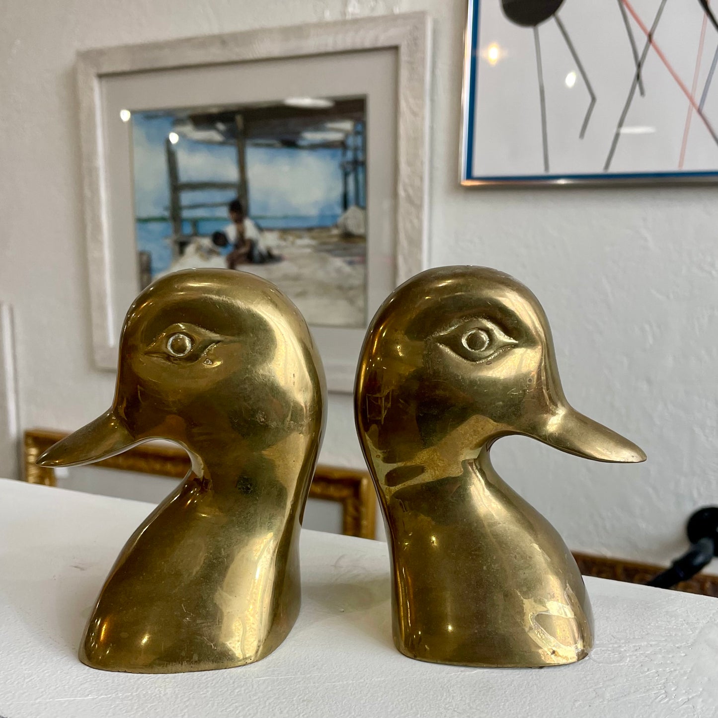 Brass Duck Bookends