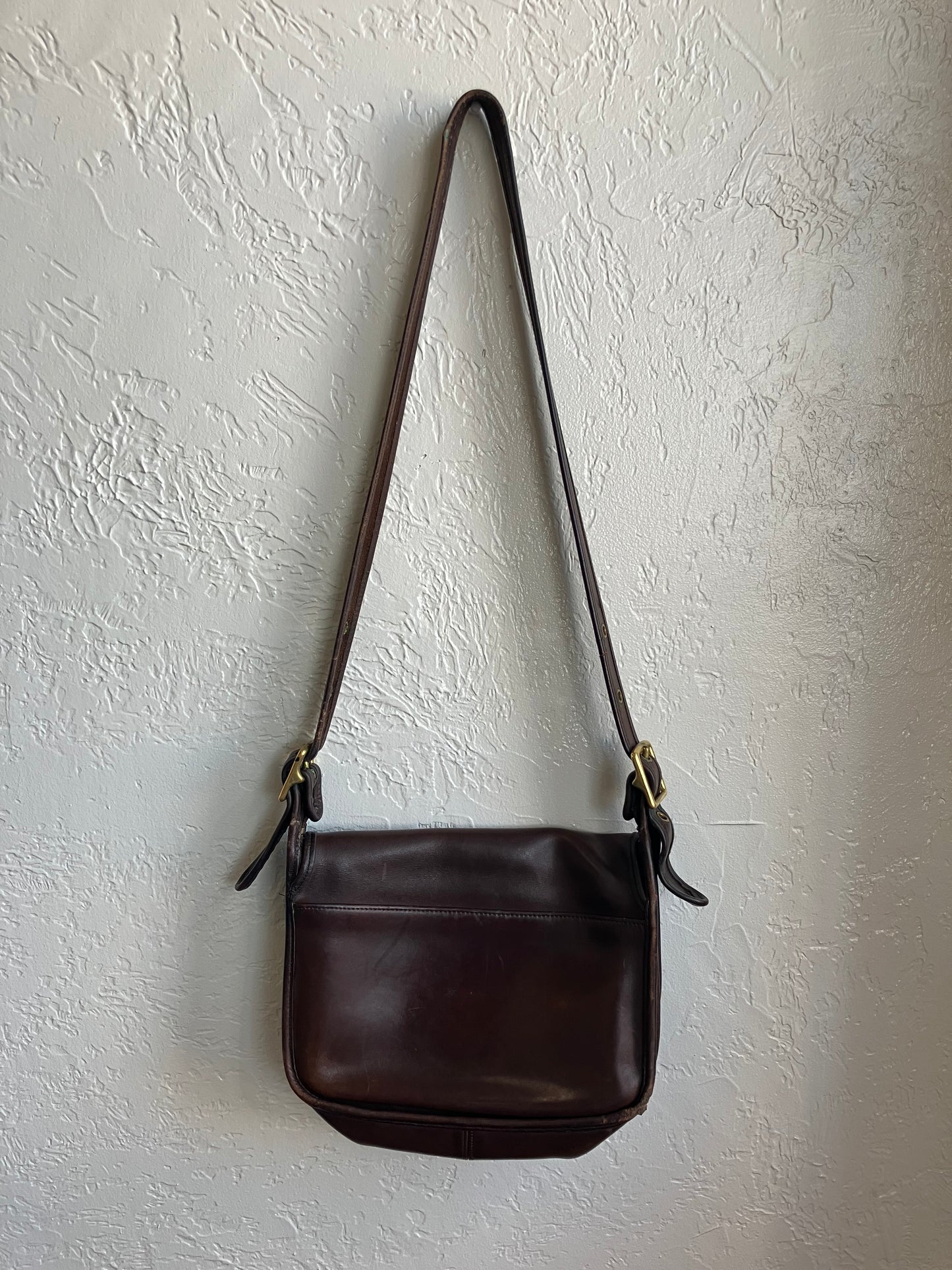 Vintage Coach Brown Leather Patricia Legacy Flap Shoulder Bag