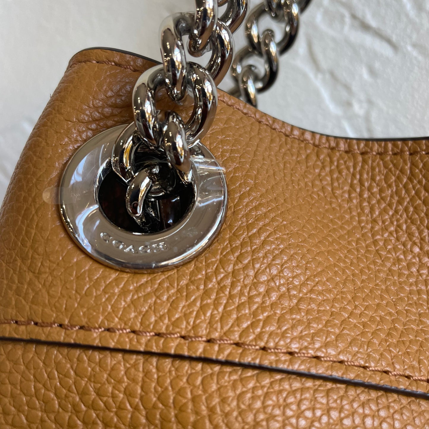 Coach Edie Pebble Leather Turnlock Shoulder Bag (Brand New)