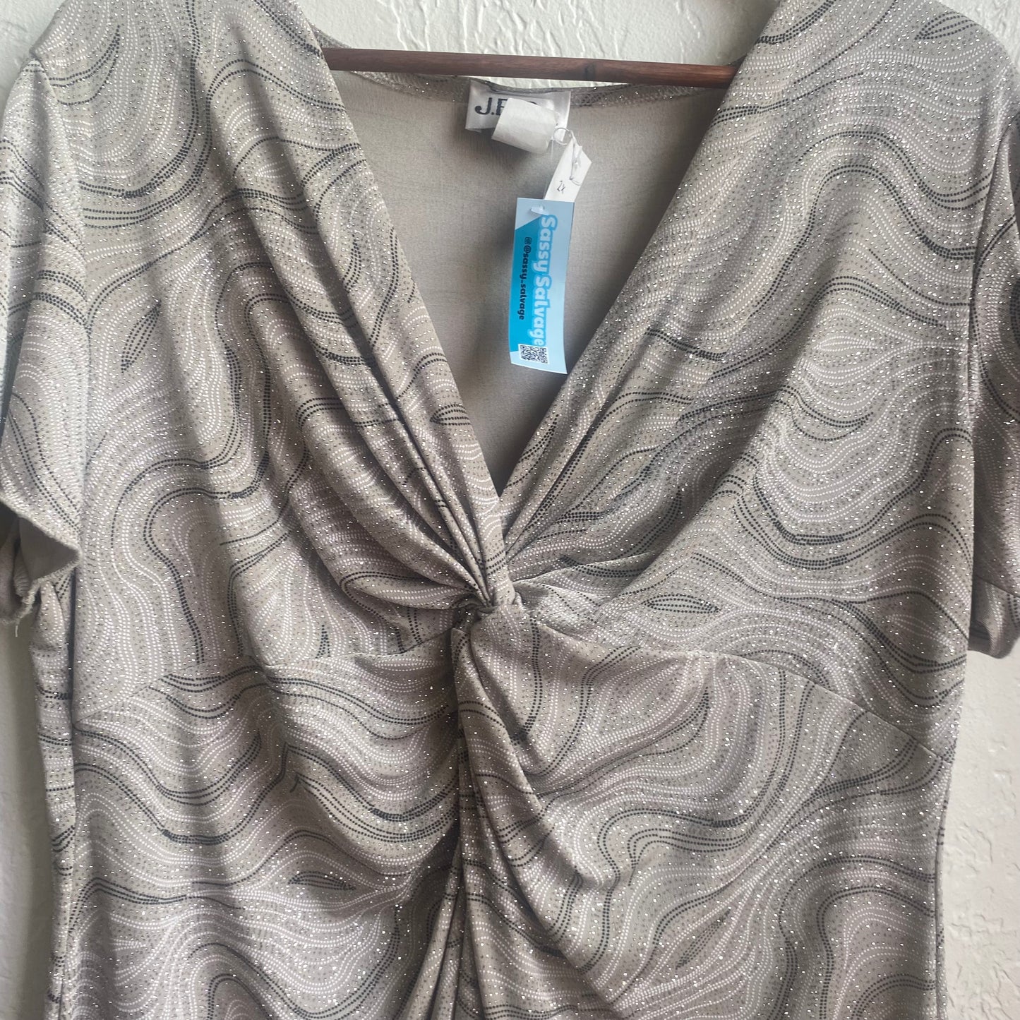 Shirred Black & White Top | One Size