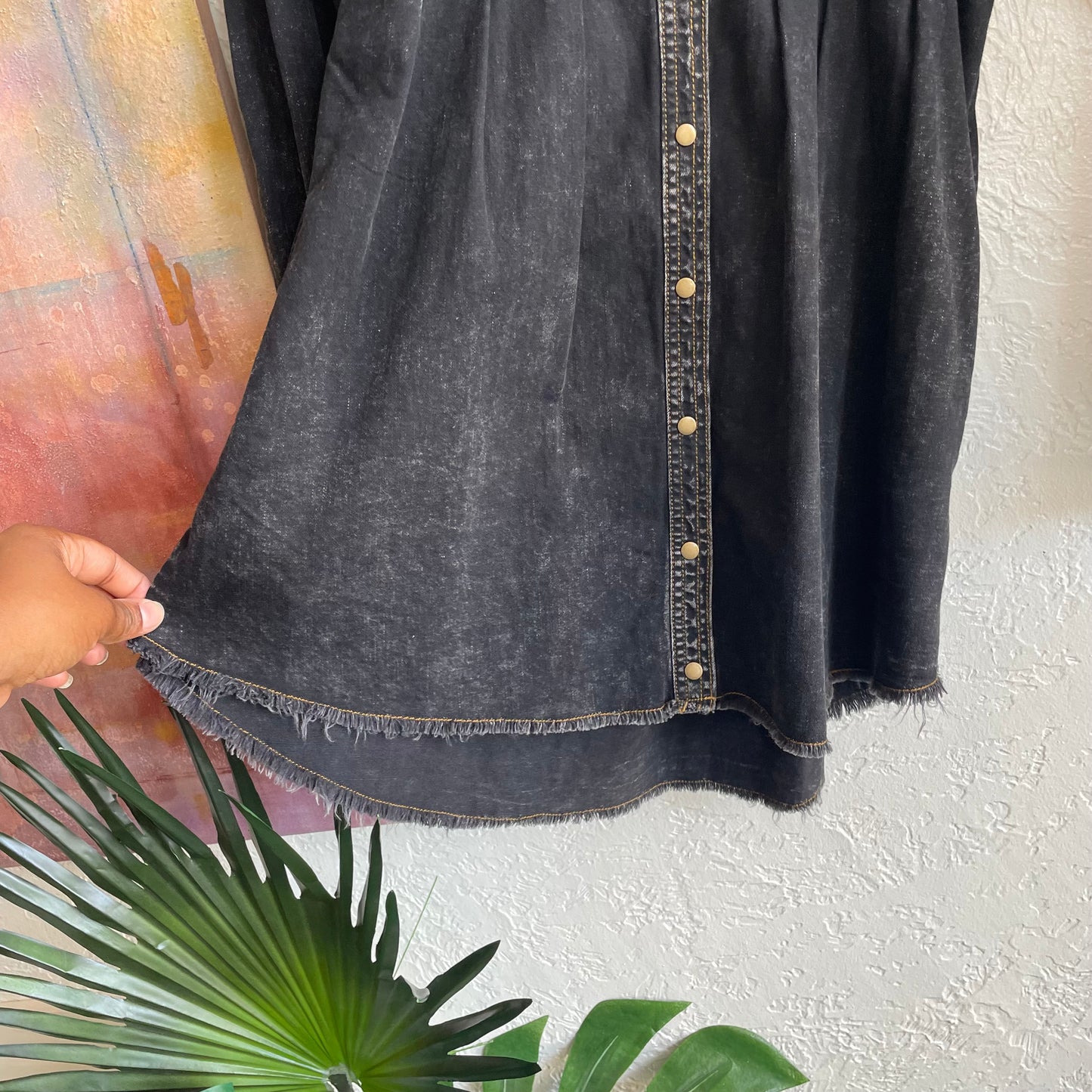 Free People Alpha Denim Mini Dress | Medium