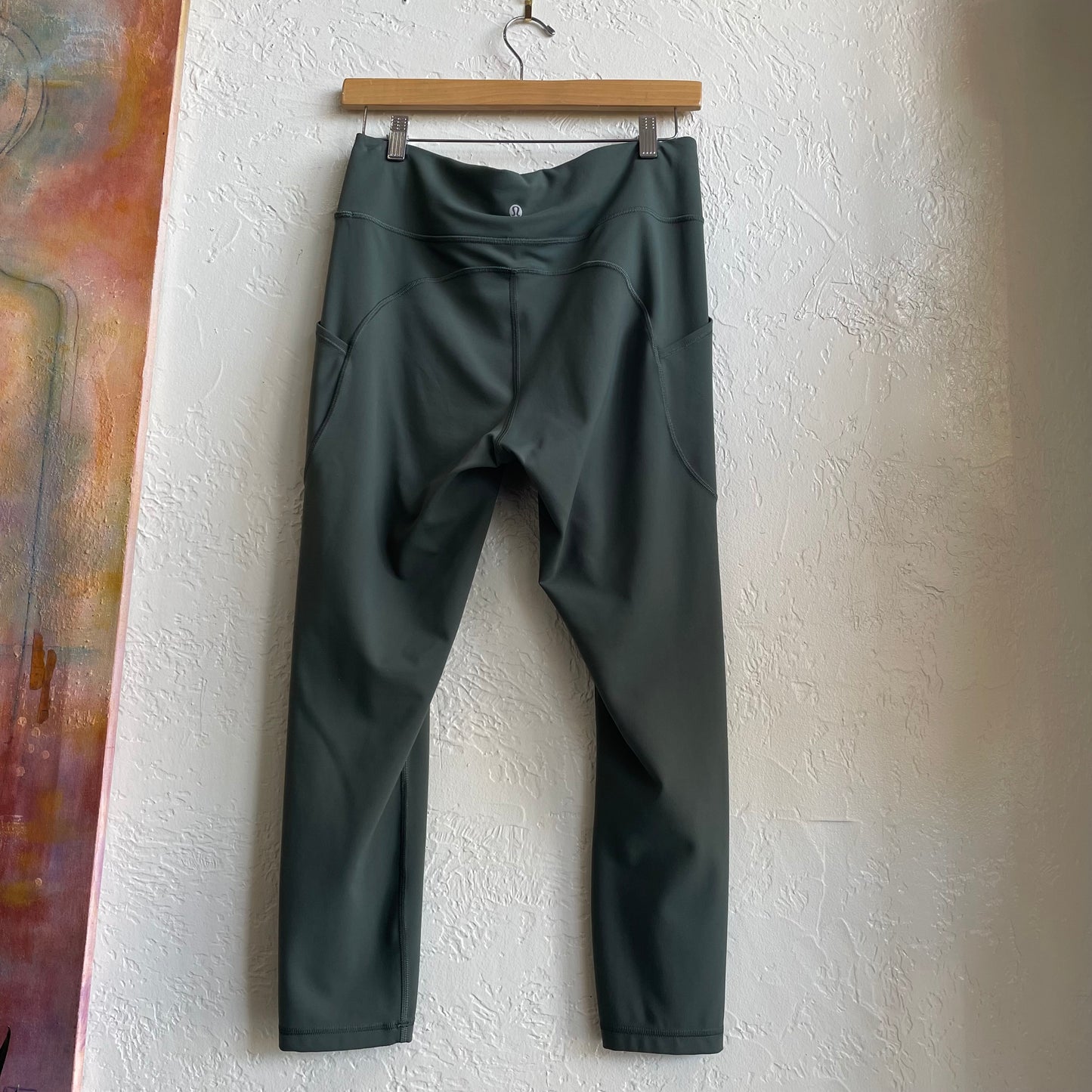 Lululemon Fast and Free High Rise Crop 25" 7 Pocket Leggings Green | Medium