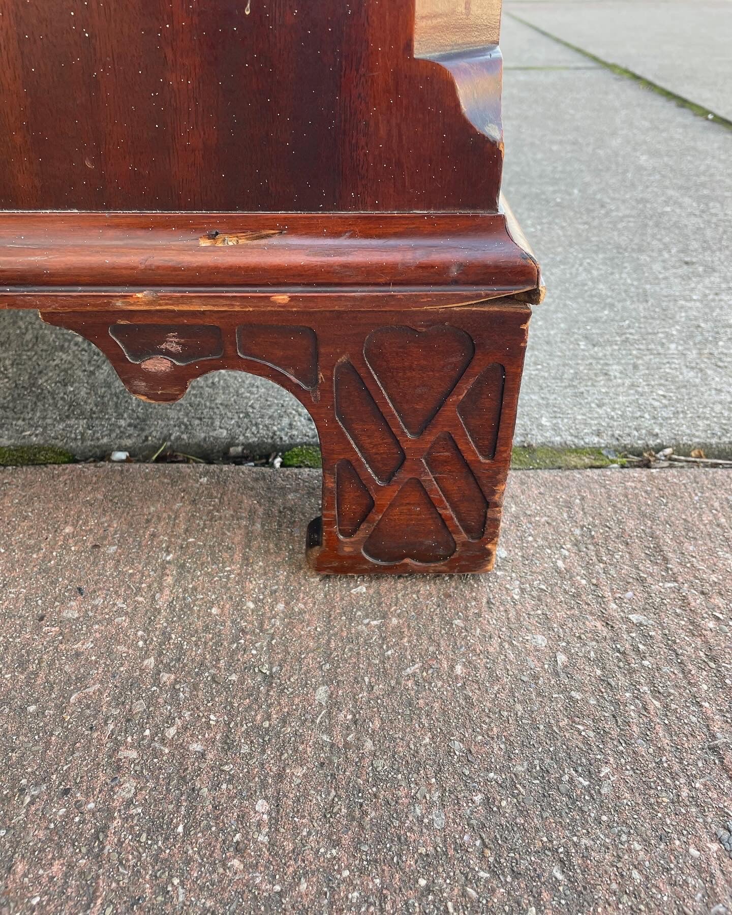 1960s Drexel Highboy Dresser with Brass Handles