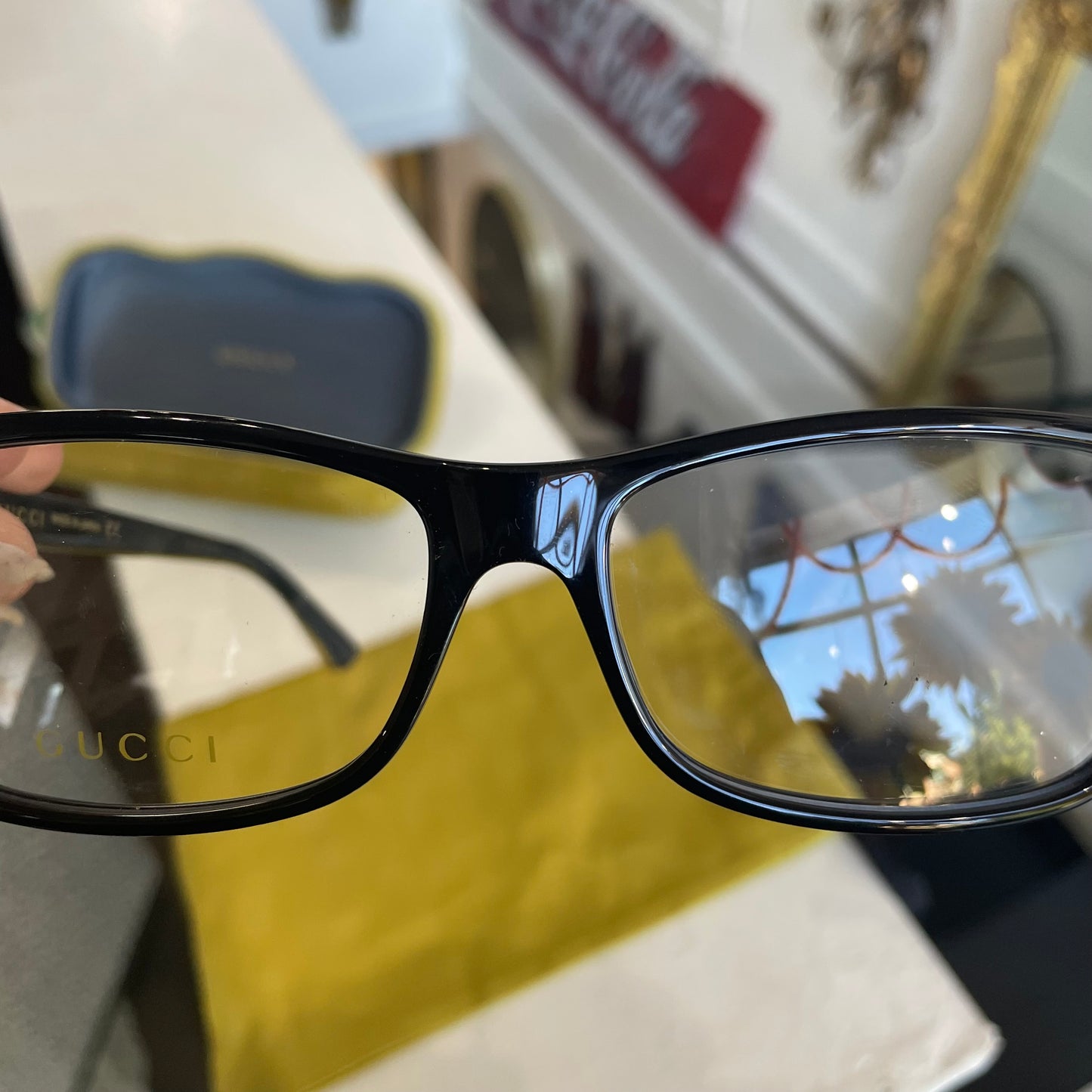 Gucci Havana Rectangular Eyeglasses
