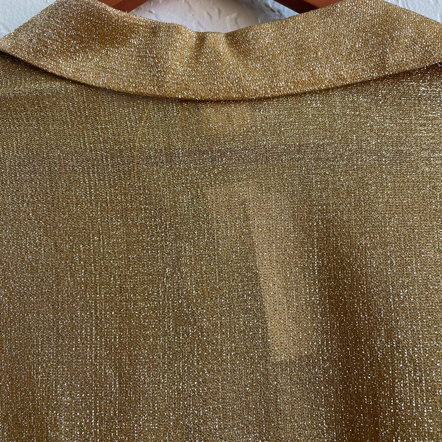 Vintage Gold Metallic Lame Shirt | Medium
