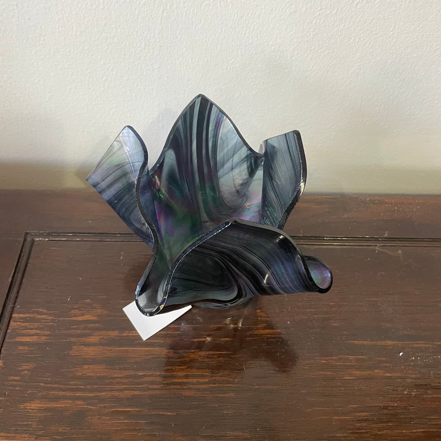 Iridescent Hand Blown Handkerchief Vase