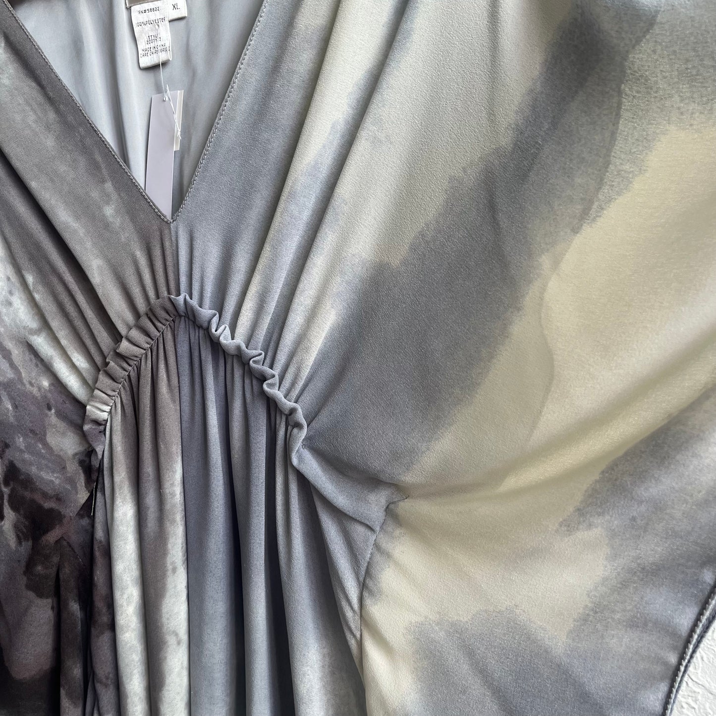 Grey Tie-Dye Kaftan Dress | XL