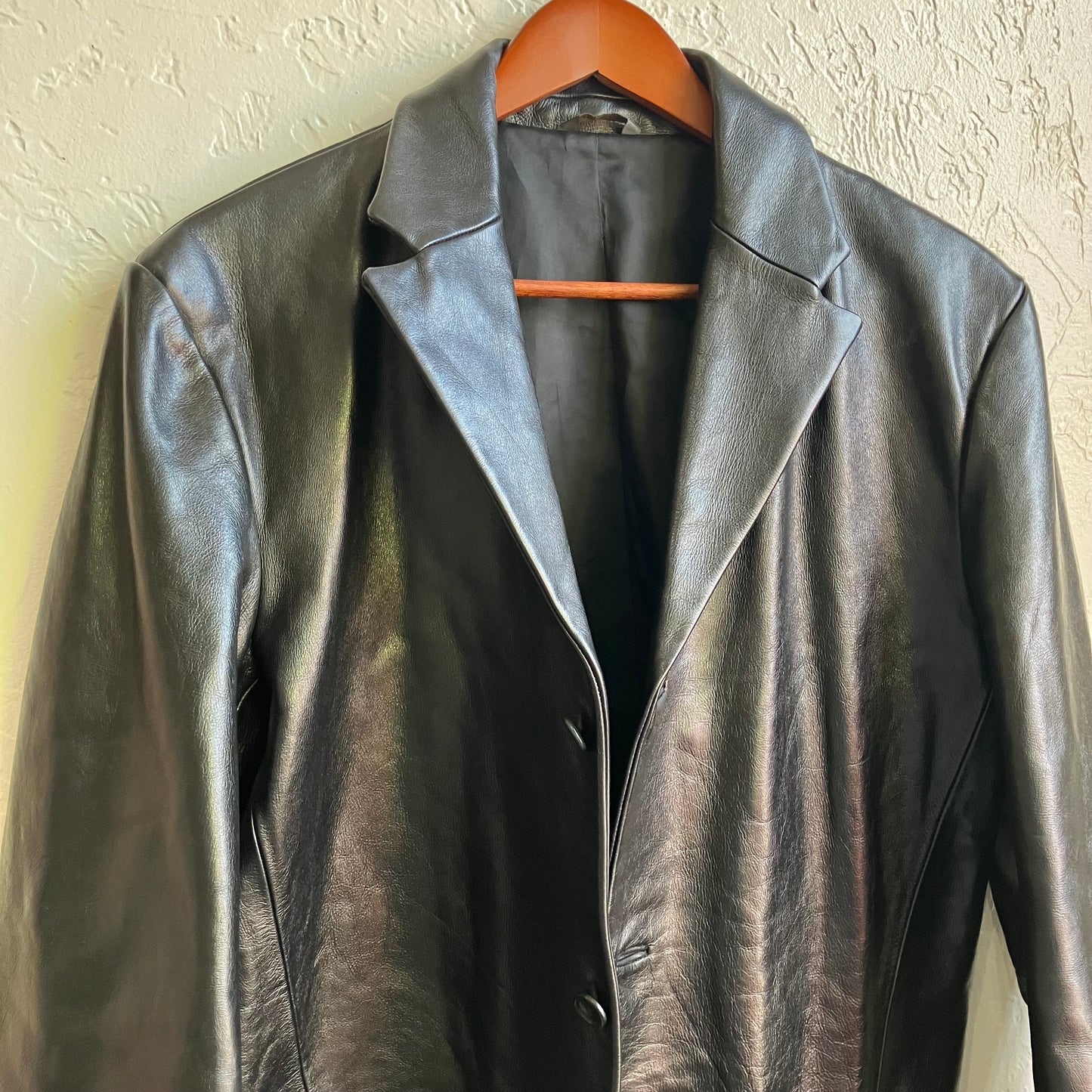 Banana Republic Black Leather Blazer Medium