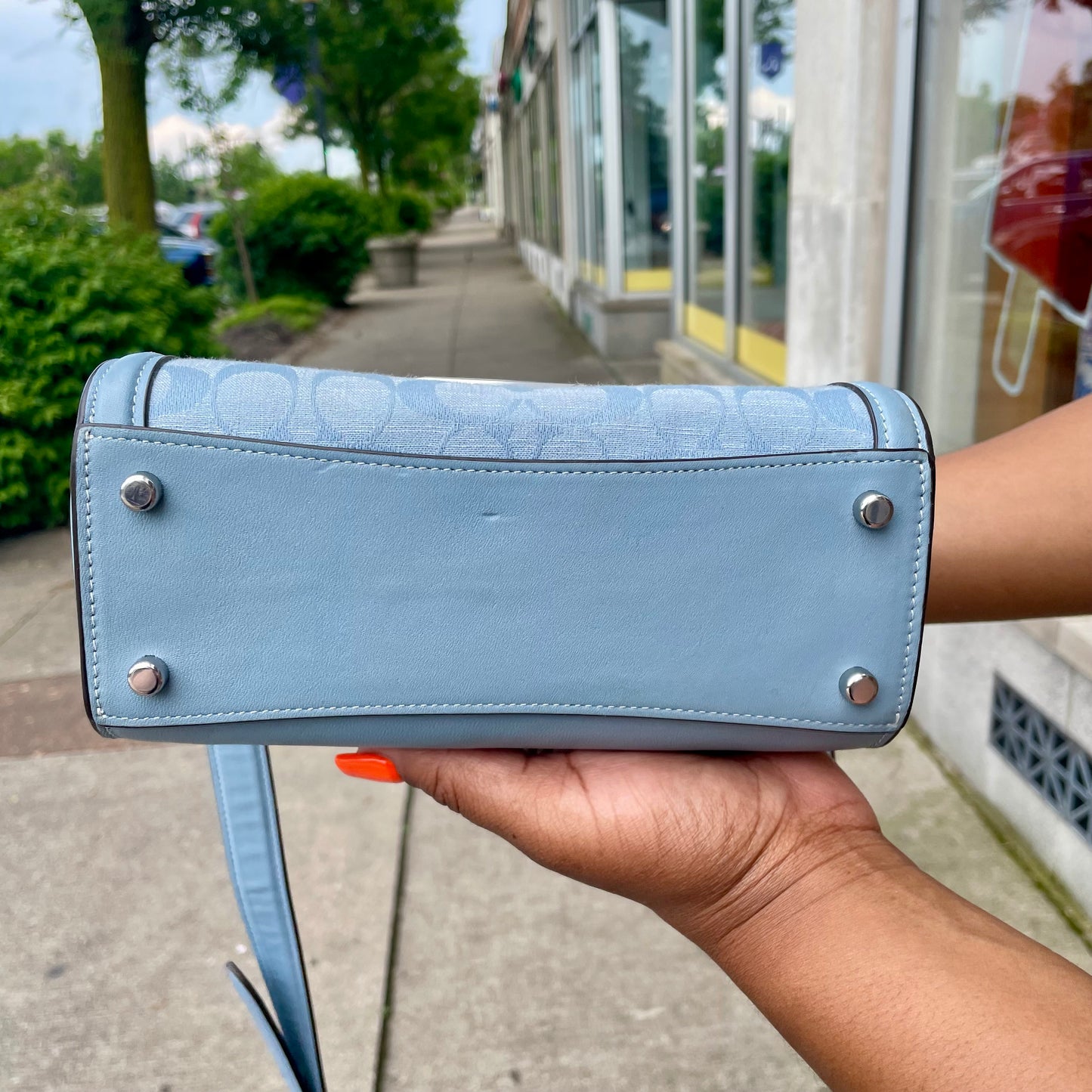 Coach Morgan Top Handle Satchel In Signature Chambray