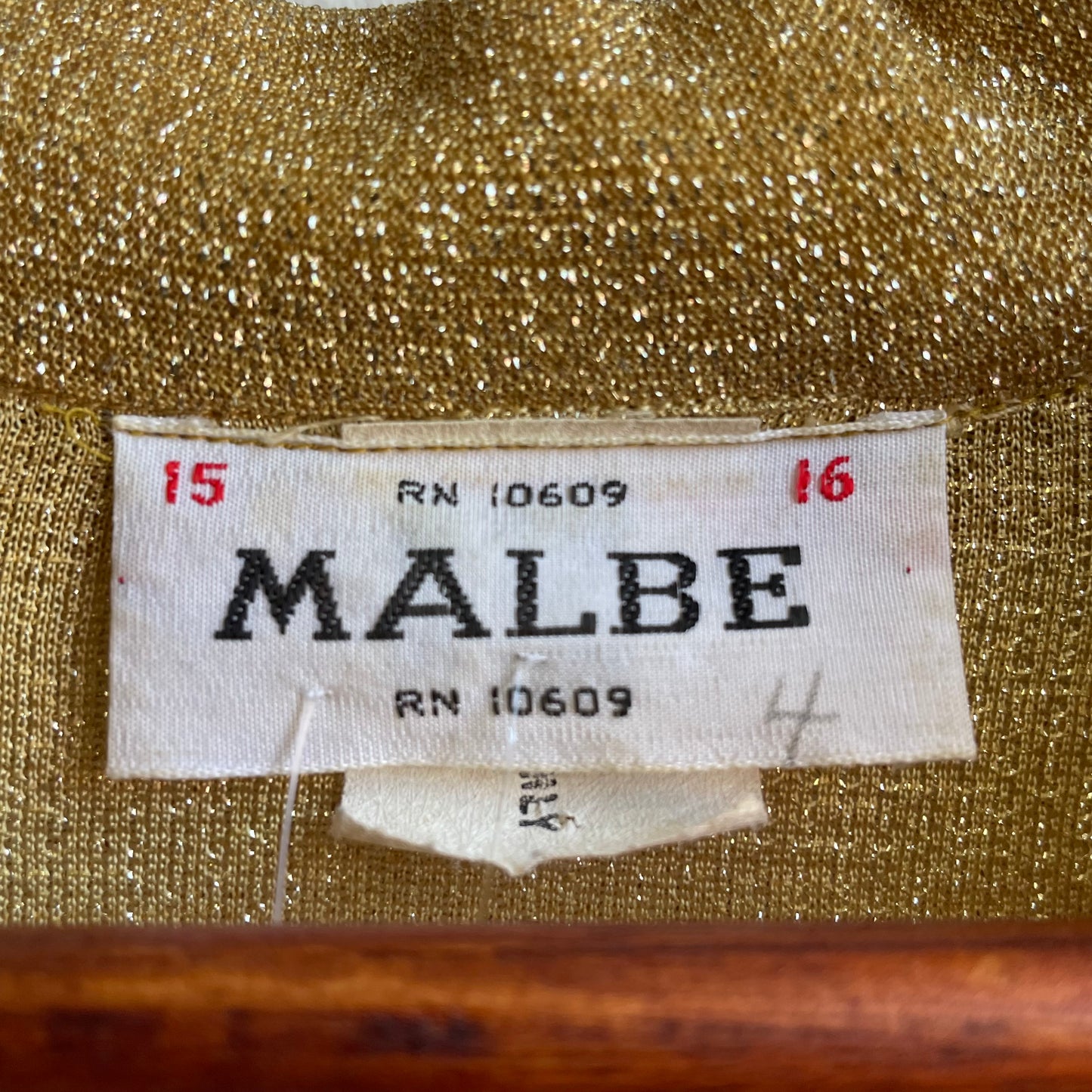 Vintage Gold Metallic Lame Shirt | Medium