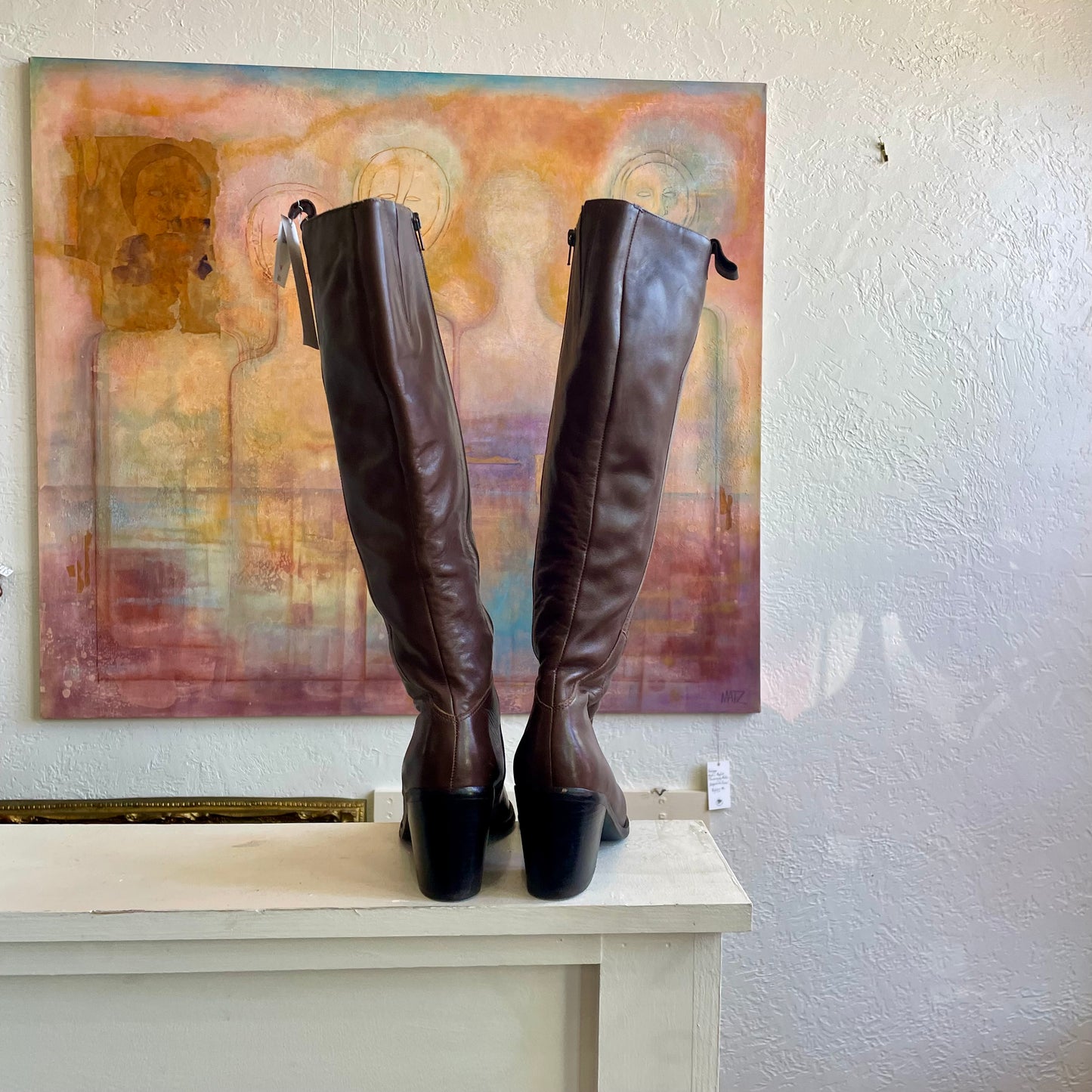 Women’s Cowboy Leather Boots | Size 10