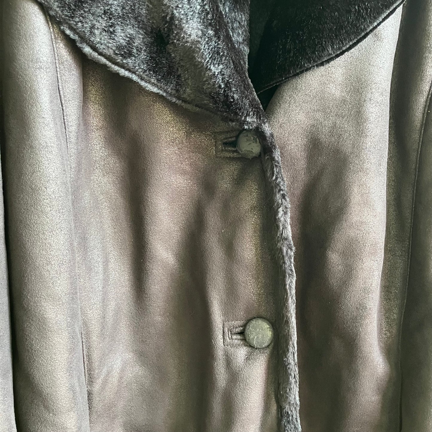 Black Faux Leather Oversize Coat Jacket 5X