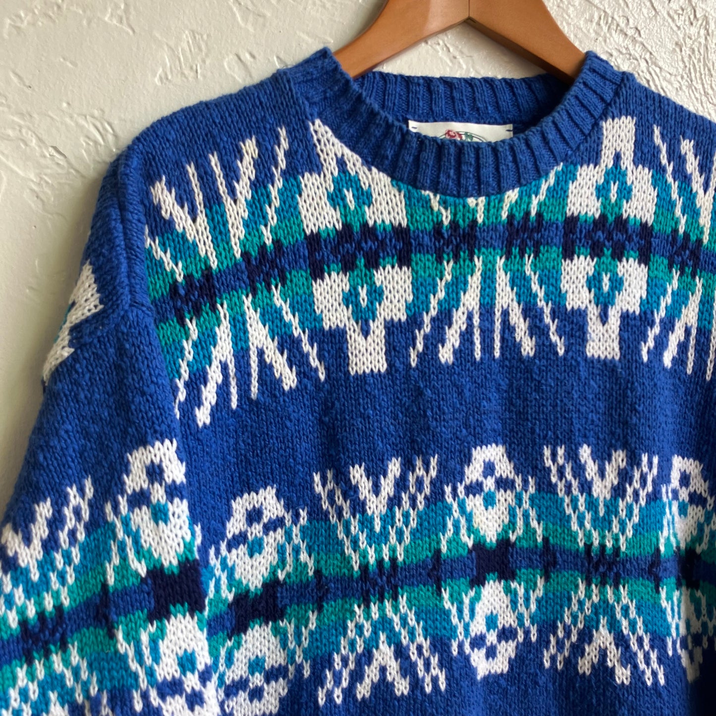 Vintage Cotton Sweater American Portrait Medium