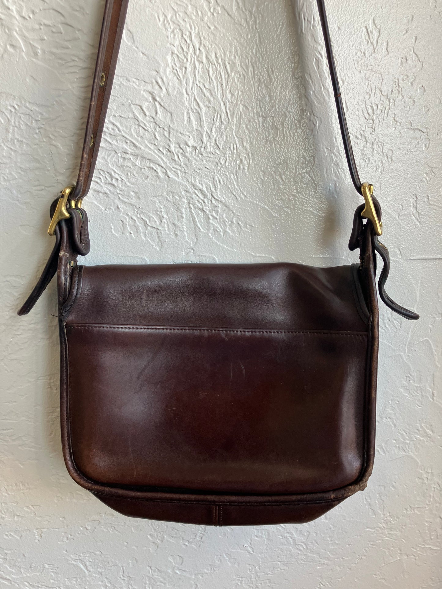 Vintage Coach Brown Leather Patricia Legacy Flap Shoulder Bag