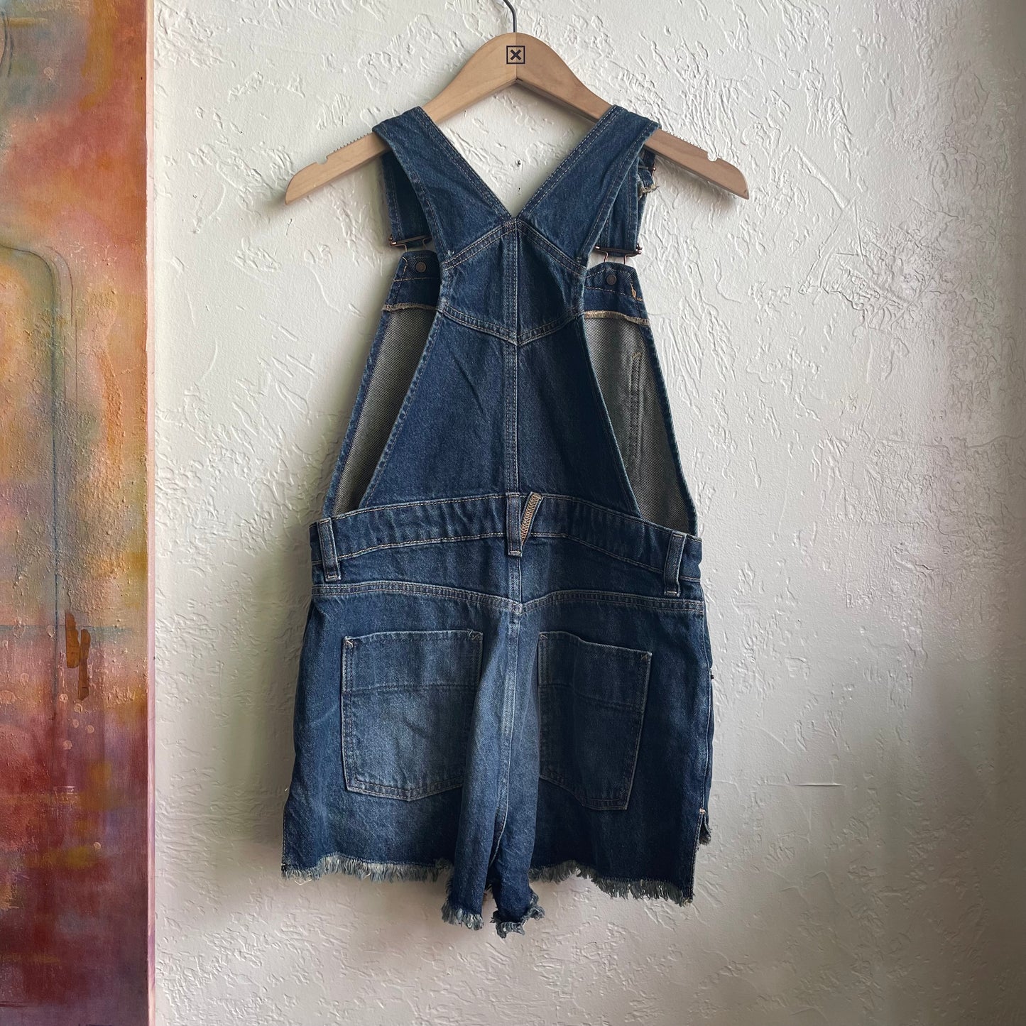 We The Free Denim Jean Short Overalls | Size 6