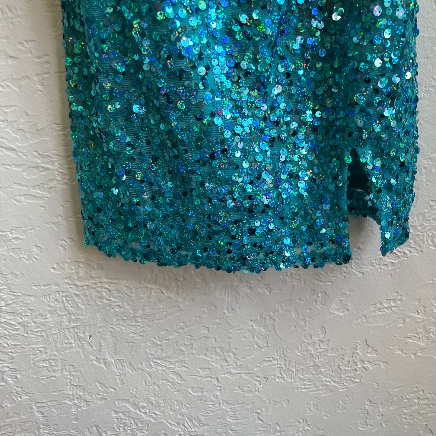 Sequence Teal Slit Dress | Medium