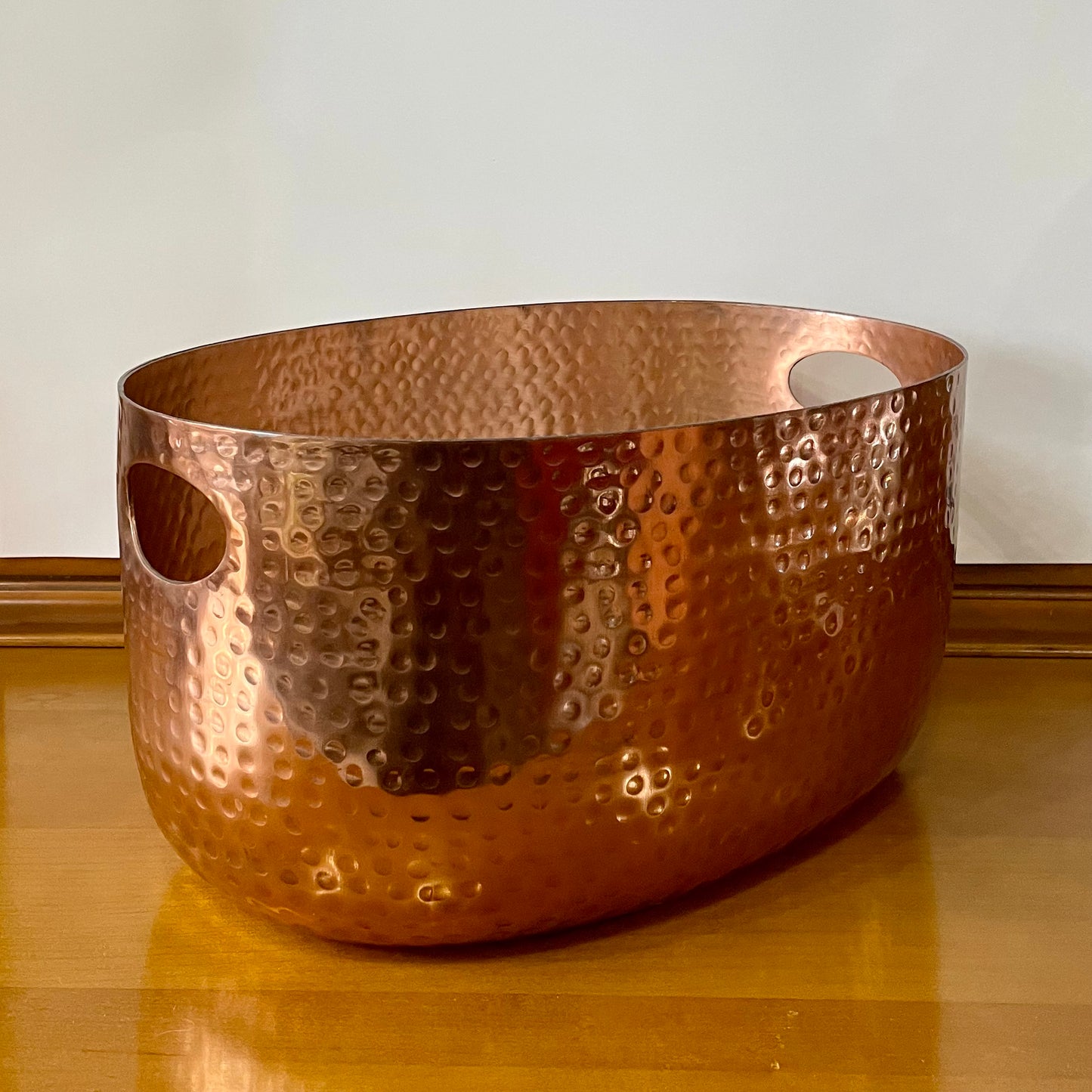Copper Ice Tub Hammered Oval Design