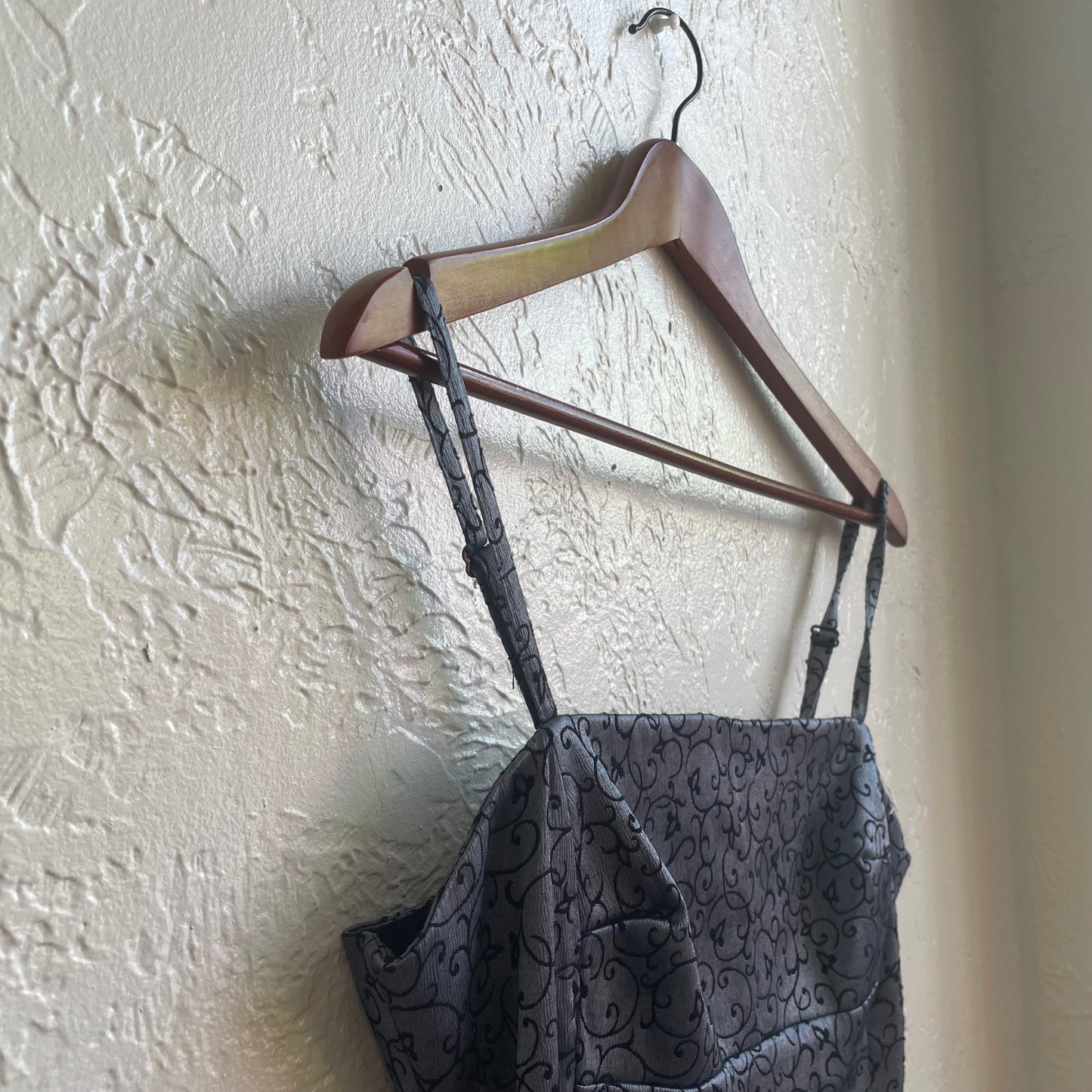 90’s Grey Black Evening Dress | Medium