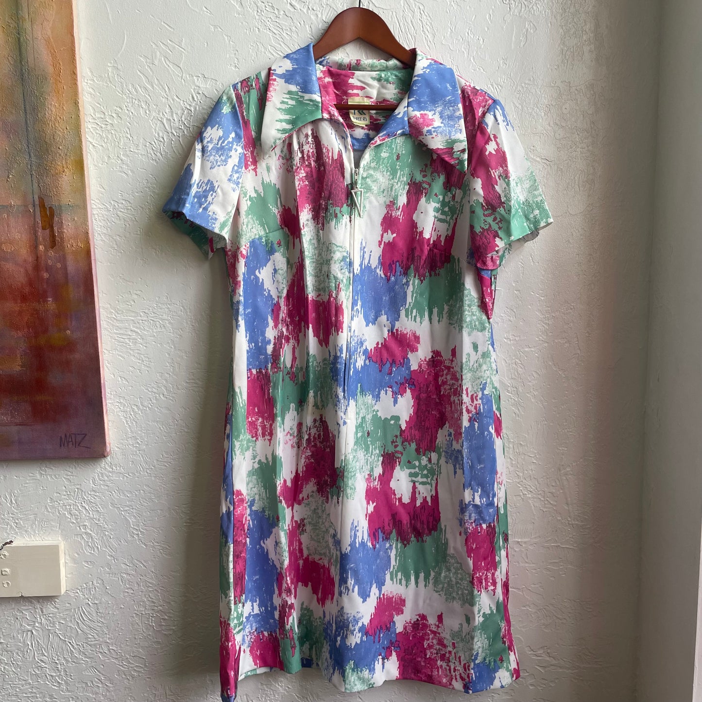 Multi Color Vintage Maxi Dress | Large