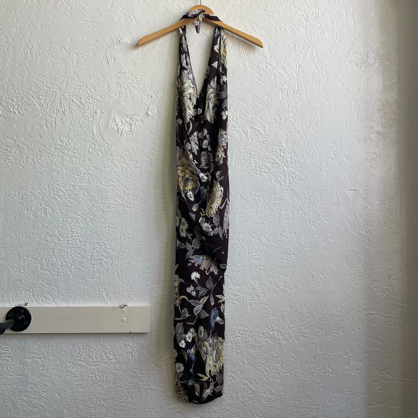 Brown Floral 90's Beach Dress | Small