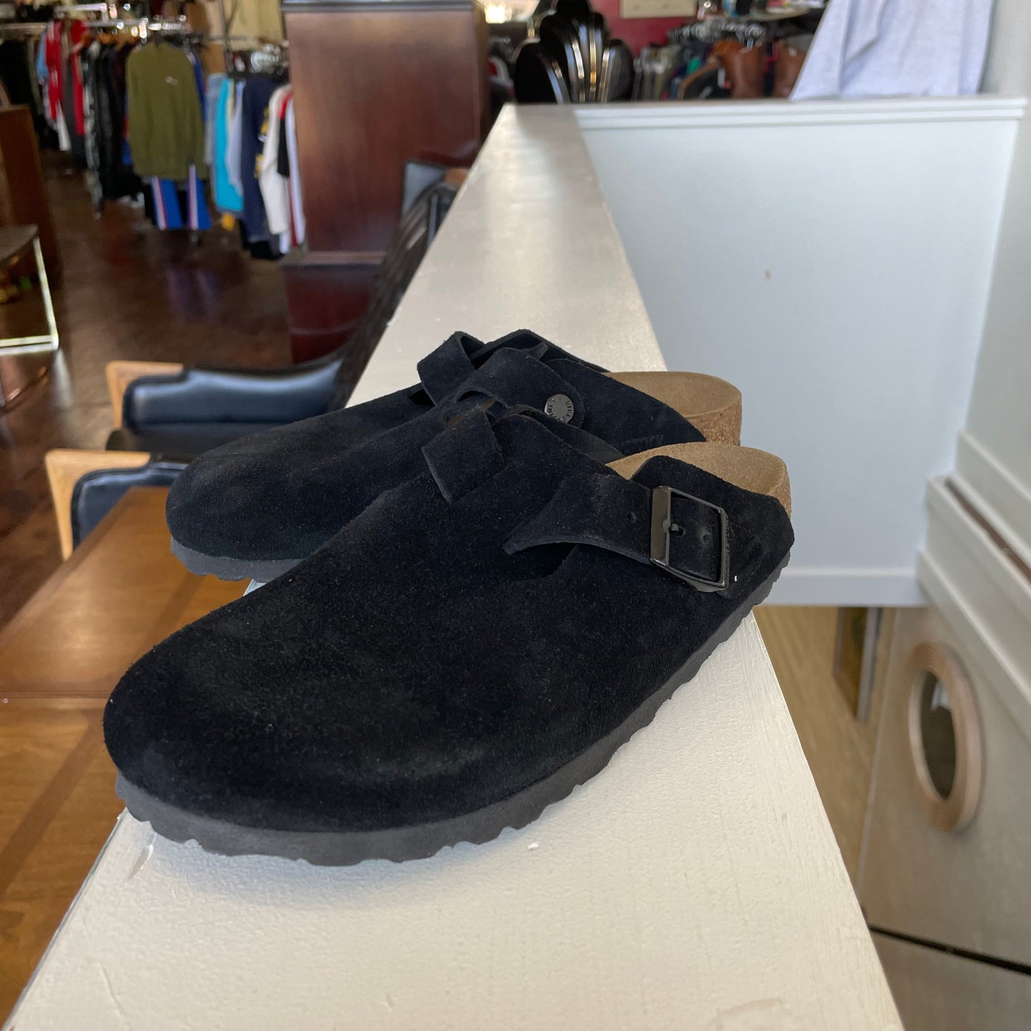 Birkenstock Suede Boston Soft Footbed | Size 6.5