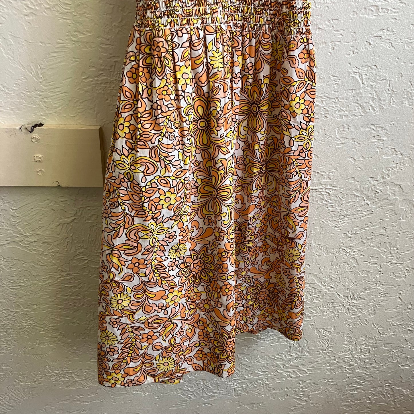 Floral Orange & Yellow Maxi Dress | Medium