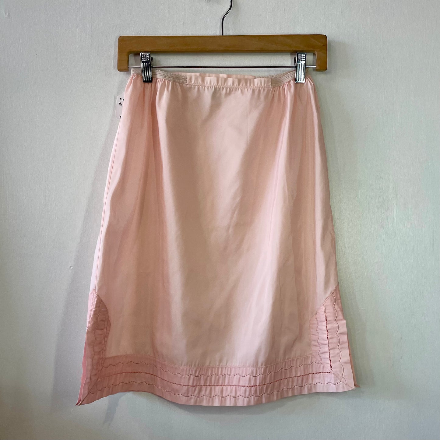 70s Light Pink Midi Slip Skirt