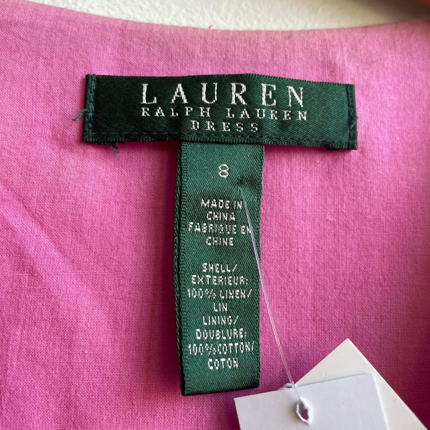 Pink No Sleeves Ralph Lauren Midi Dress | Large