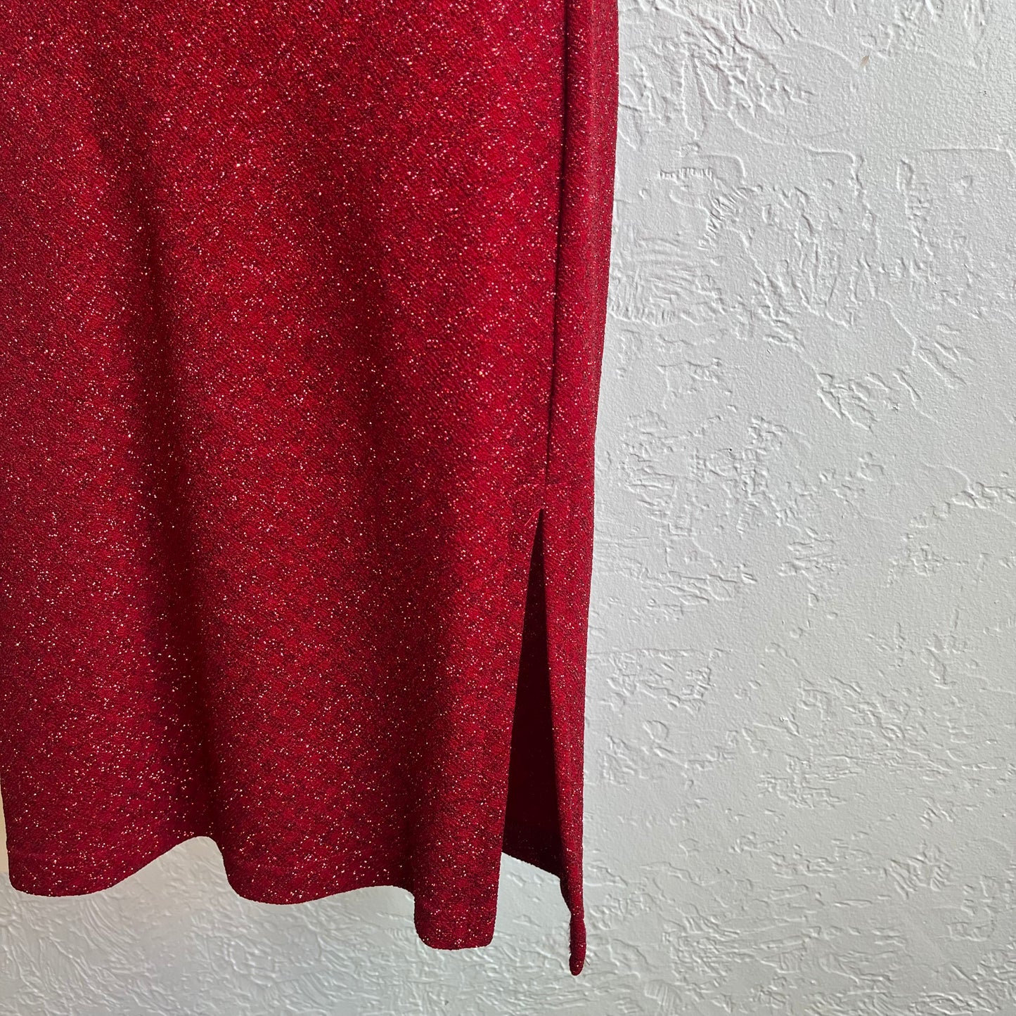 Y2K Red Shimmery Strapless Tube Top Dress | Medium