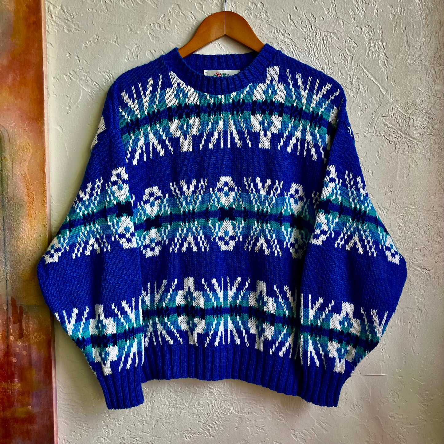 Vintage Cotton Sweater American Portrait Medium