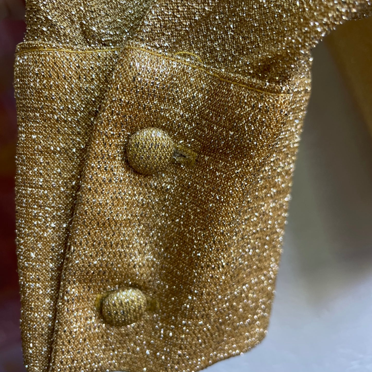 Vintage Gold Metallic Lame Shirt | Medium