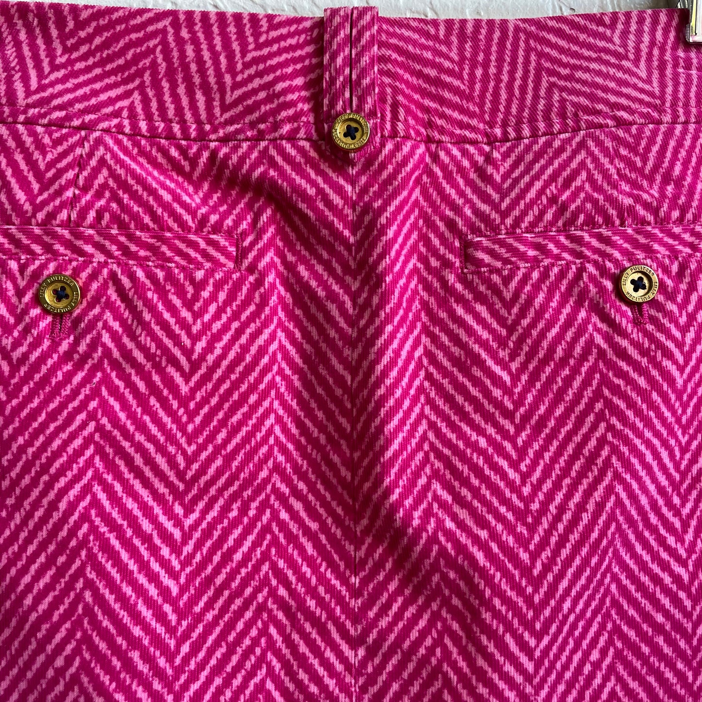 Lilly Pulitzer Pink Stripped Corduroy Mini Skirt | Small
