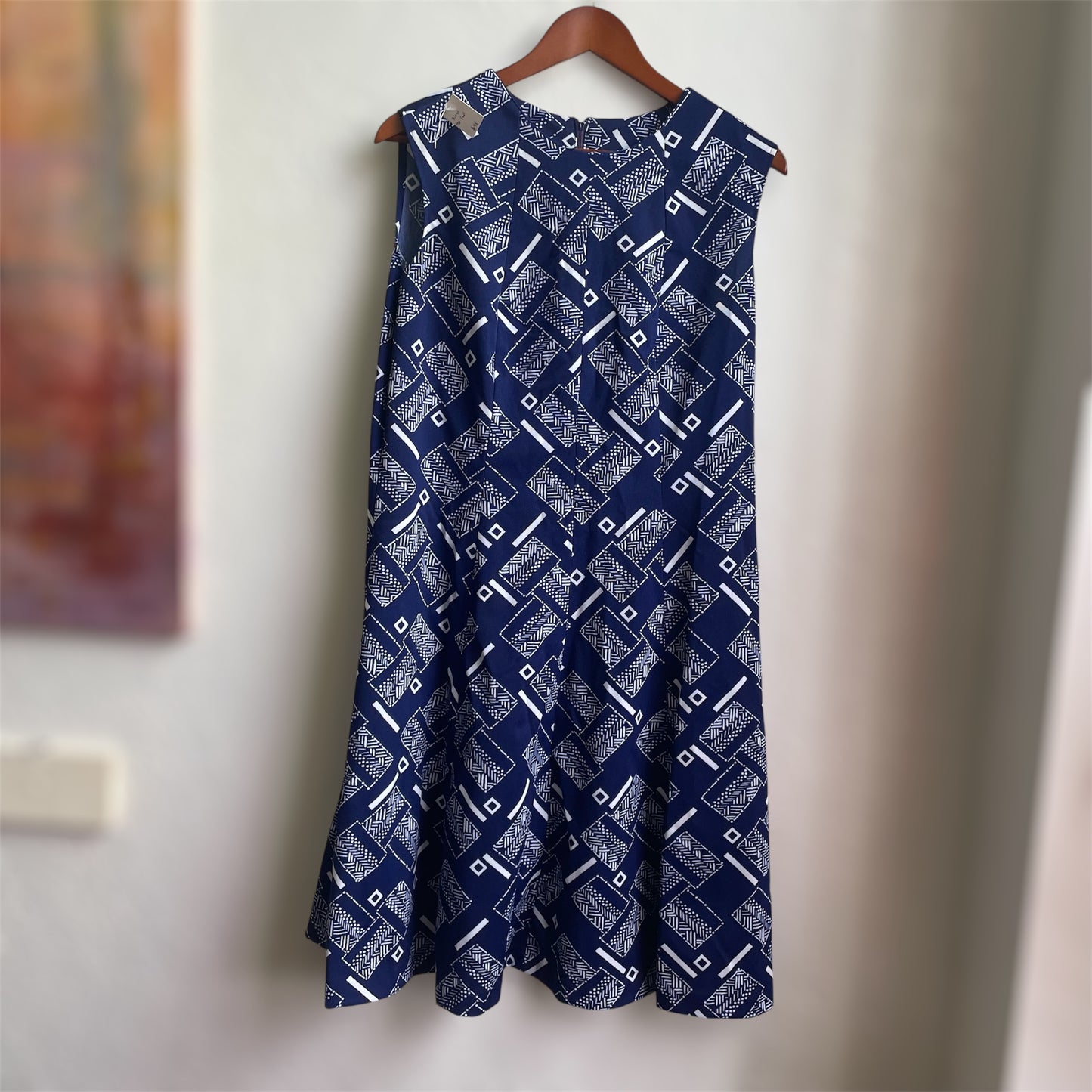 Vintage Midi Dark Blue 70’s Dress | Large