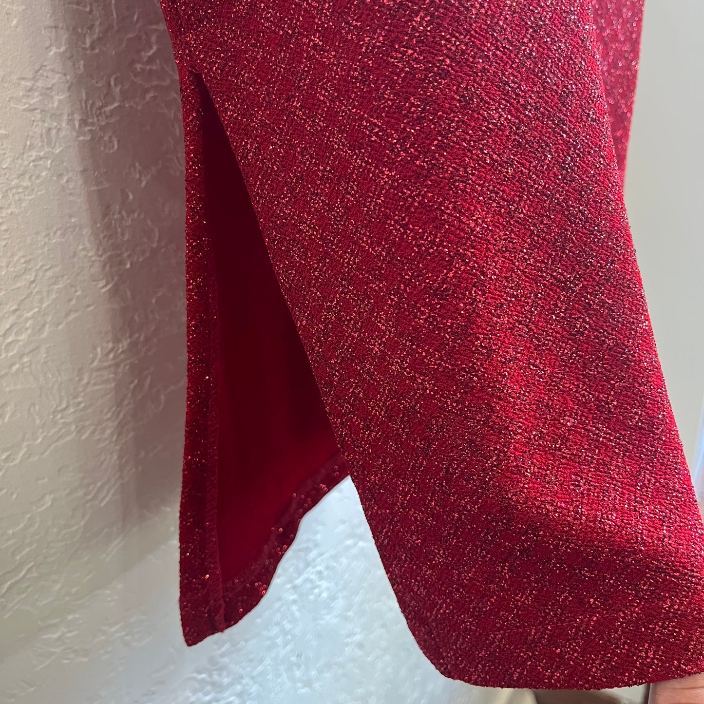 Y2K Red Shimmery Strapless Tube Top Dress | Medium