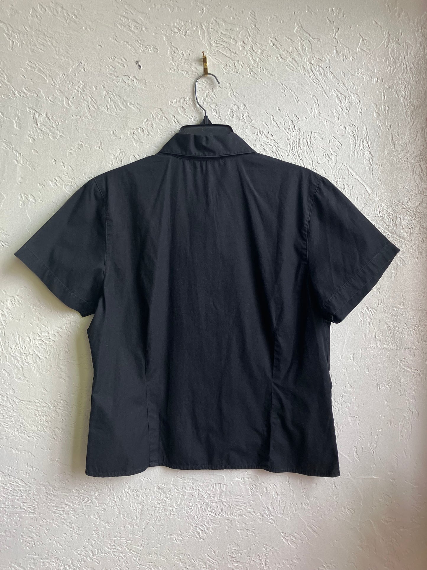 Vintage Black Zip Up Shirt Large