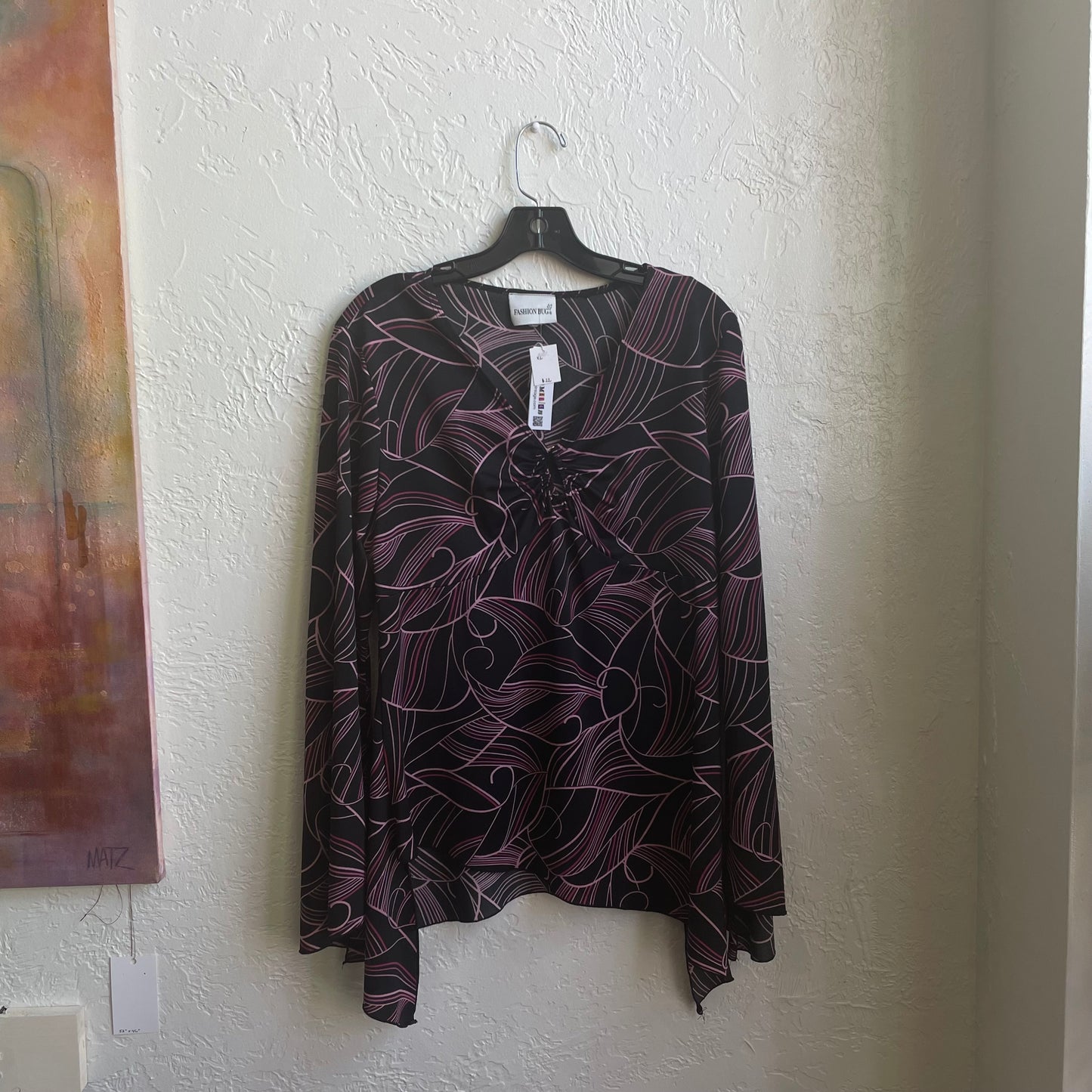 Woman's Pink & Black Blouse | XL
