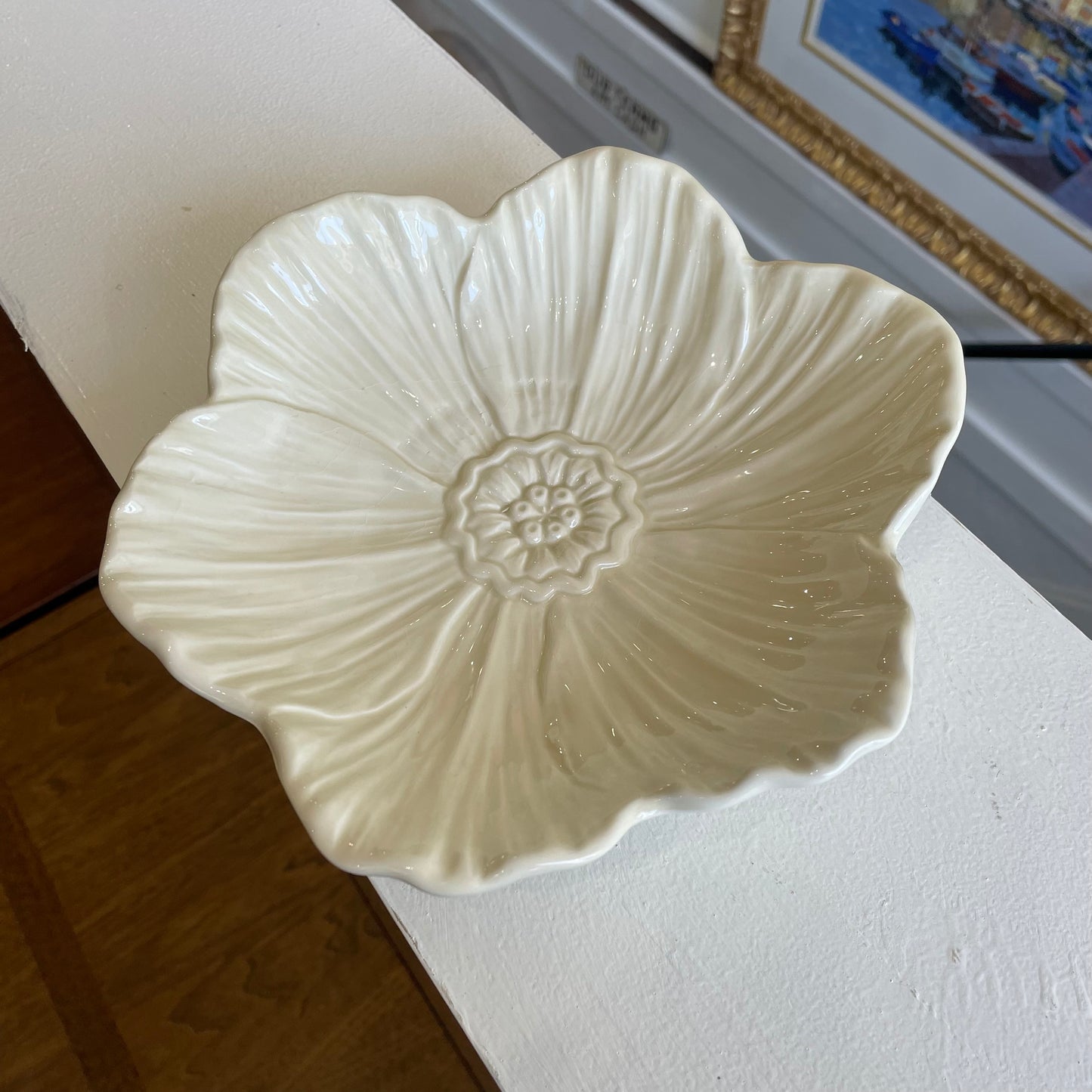 Arhaus Cream Ceramic Plate 8"