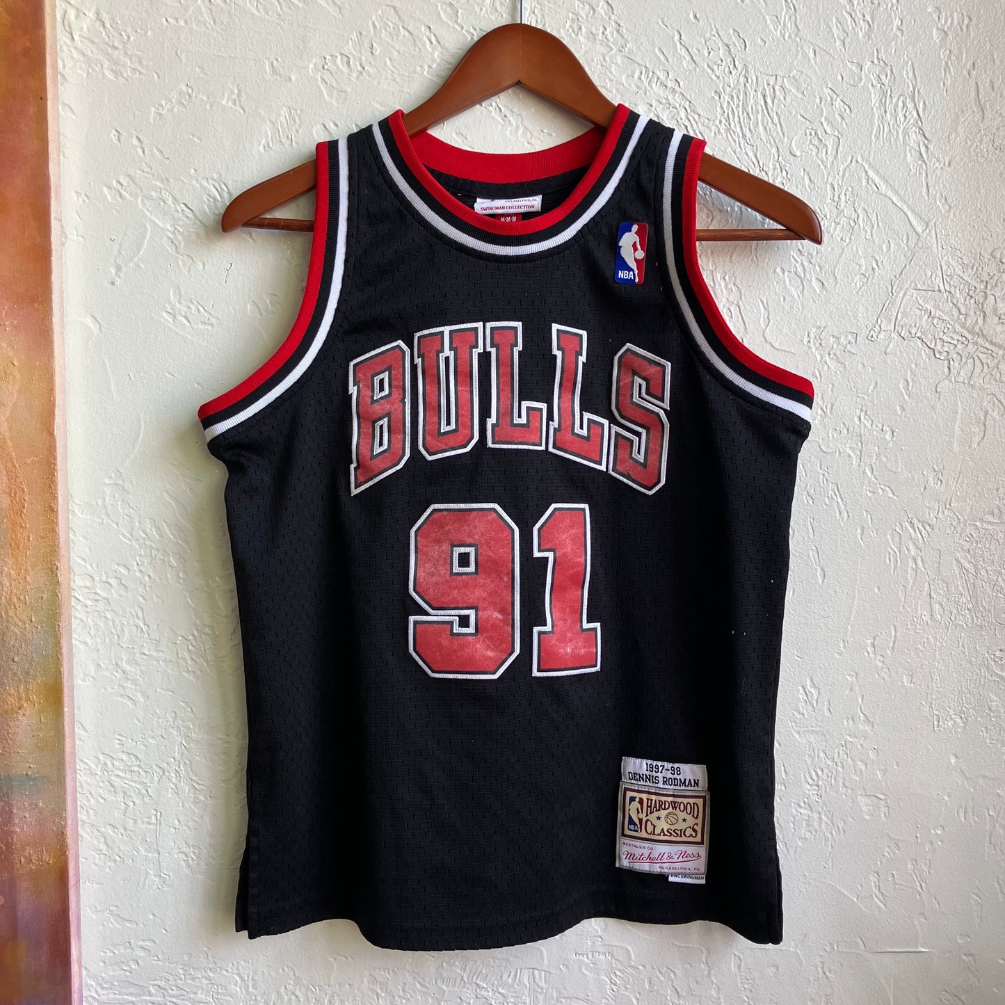 90s Chicago Bulls #91 Dennis Rodman Jersey Youth Medium