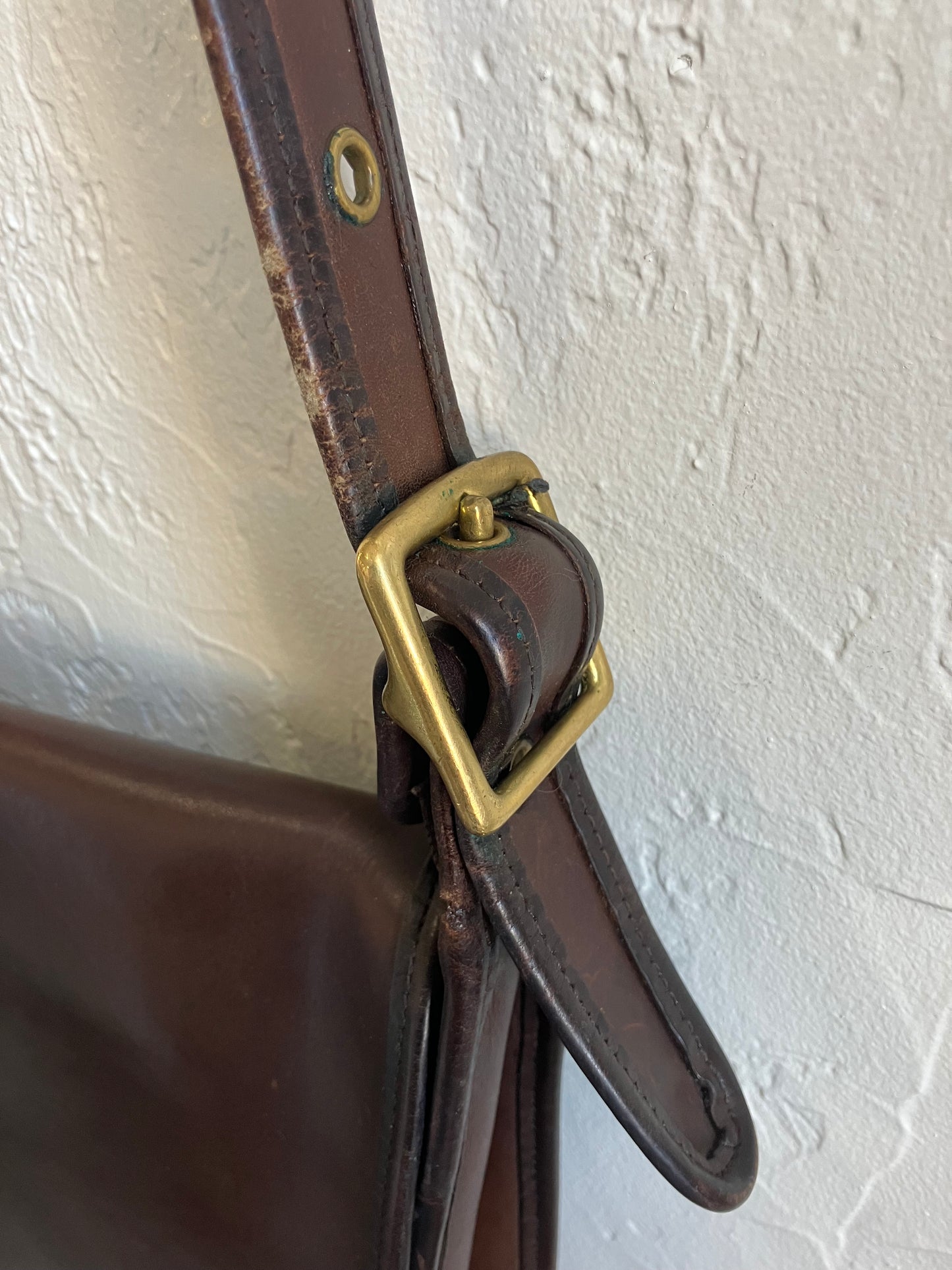 Vintage Coach Brown Leather Patricia Legacy Flap Shoulder Bag