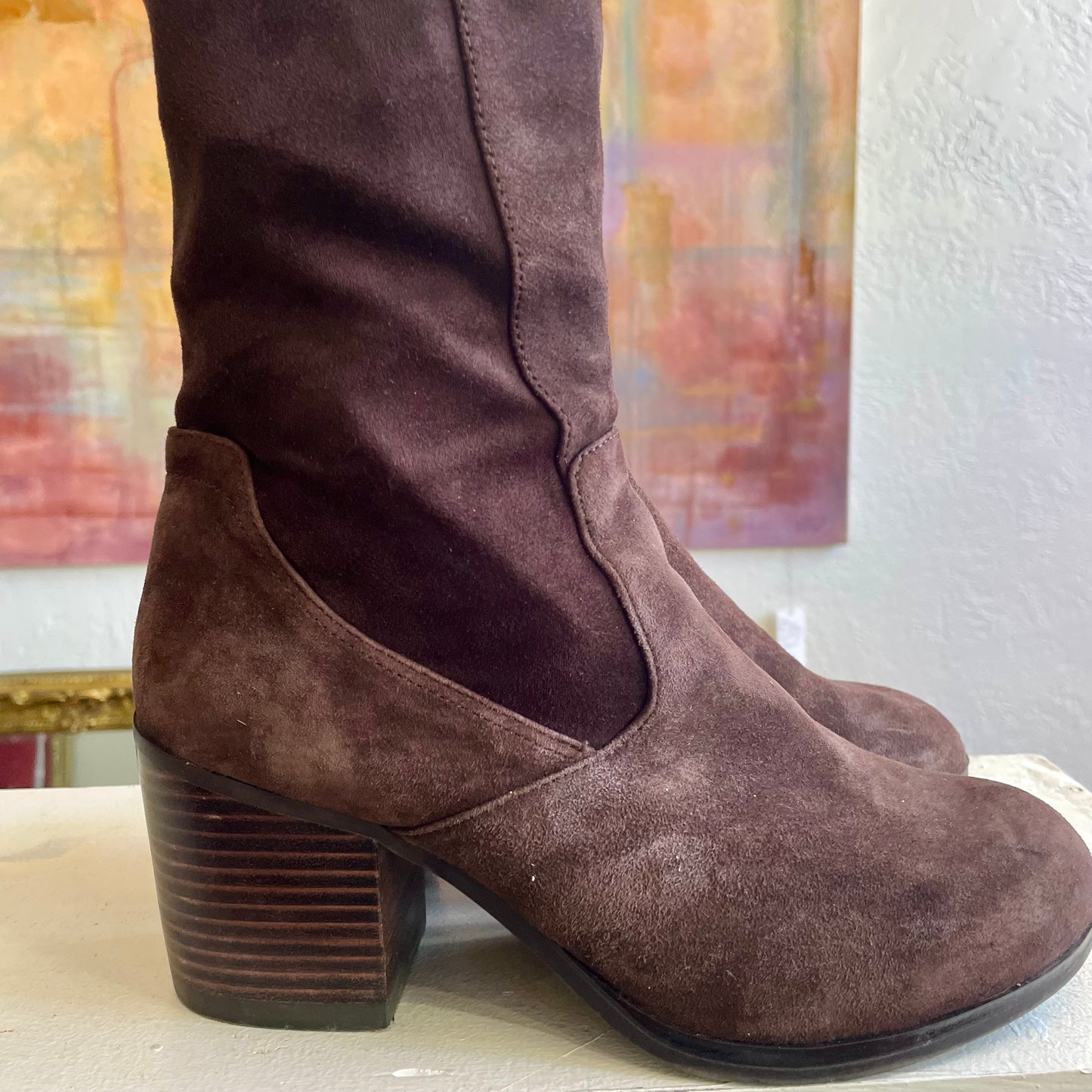 Nine West Velvet Chocolate Boots | Size 8