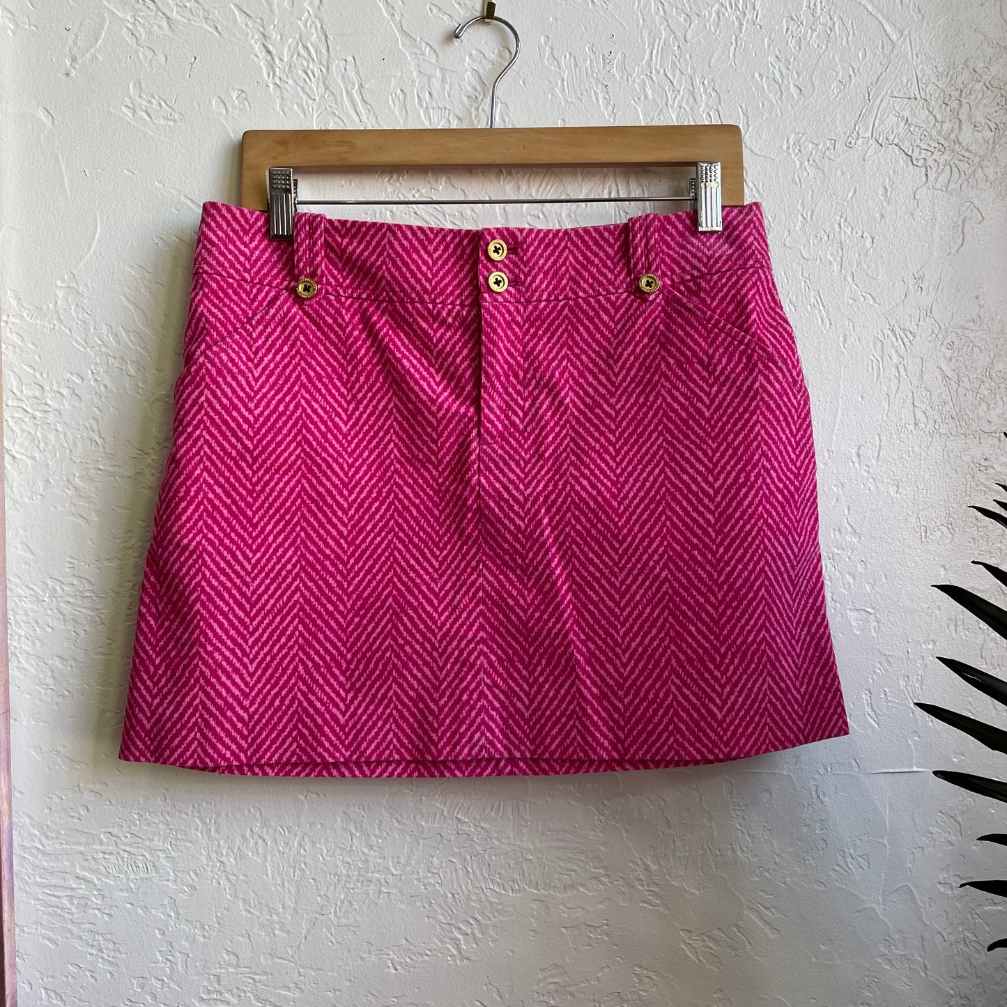 Lilly Pulitzer Pink Stripped Corduroy Mini Skirt | Small