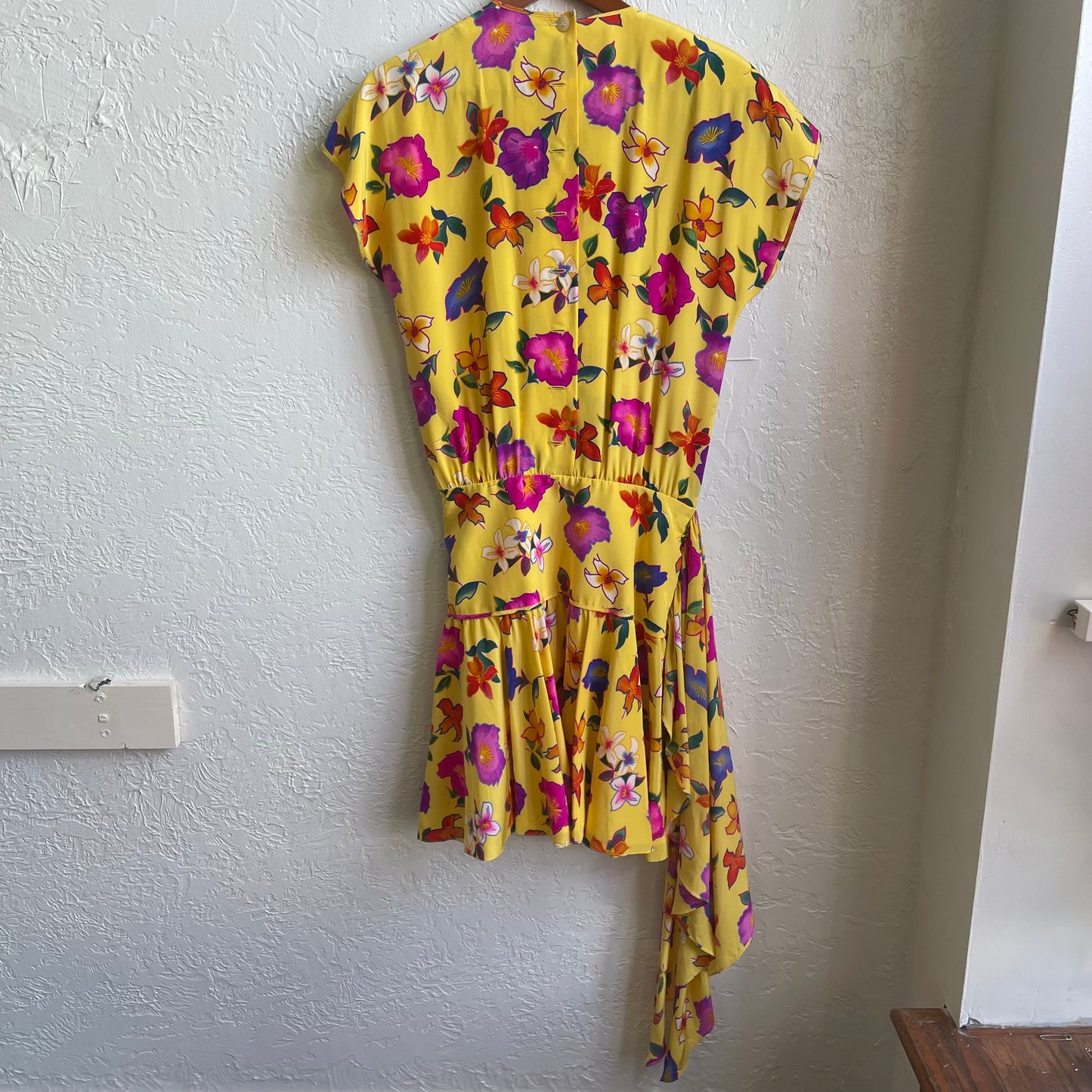 Vintage Escada Yellow Floral Dress | Small