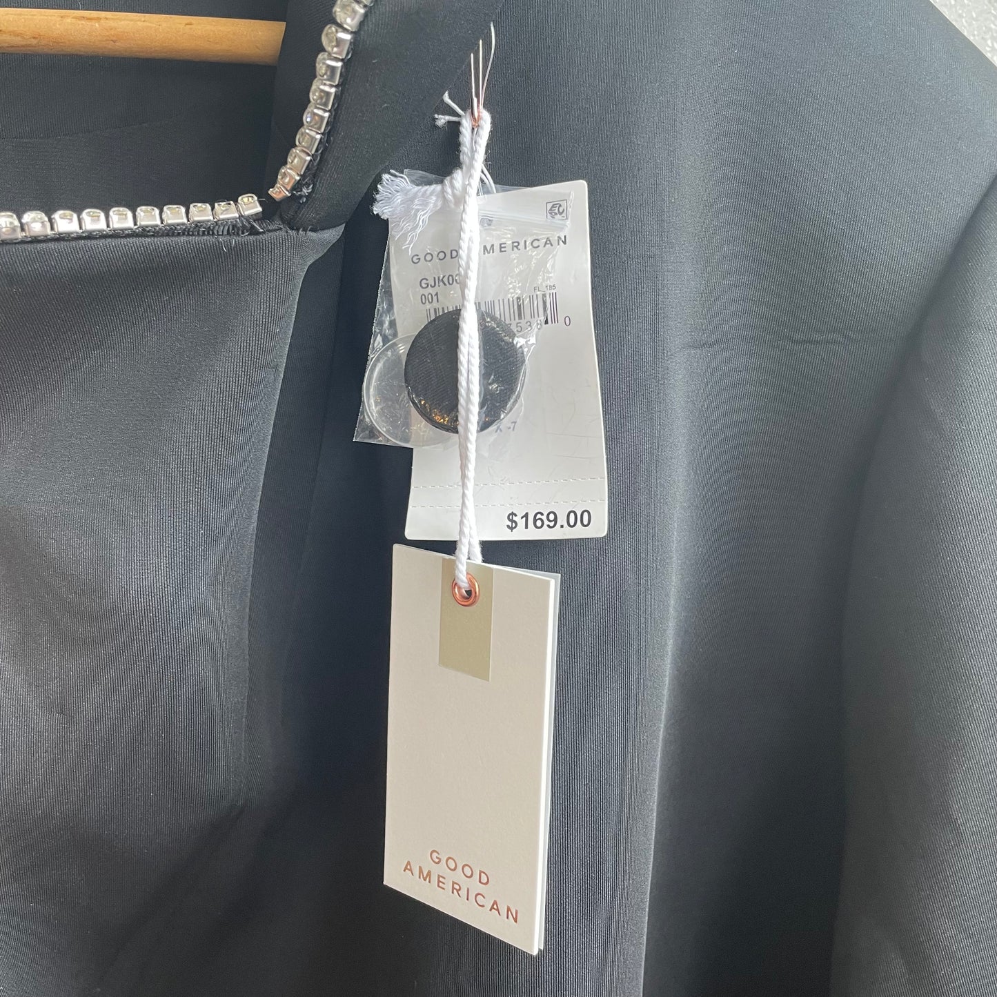 Good American Crystal Embellished Double Breasted Scuba Blazer | 4XL