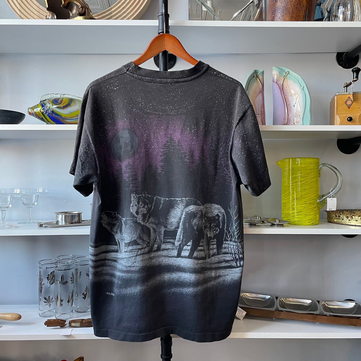 Vintage "Great Smoky Mountains" Wolf Moon All Over Print T-Shirt | L