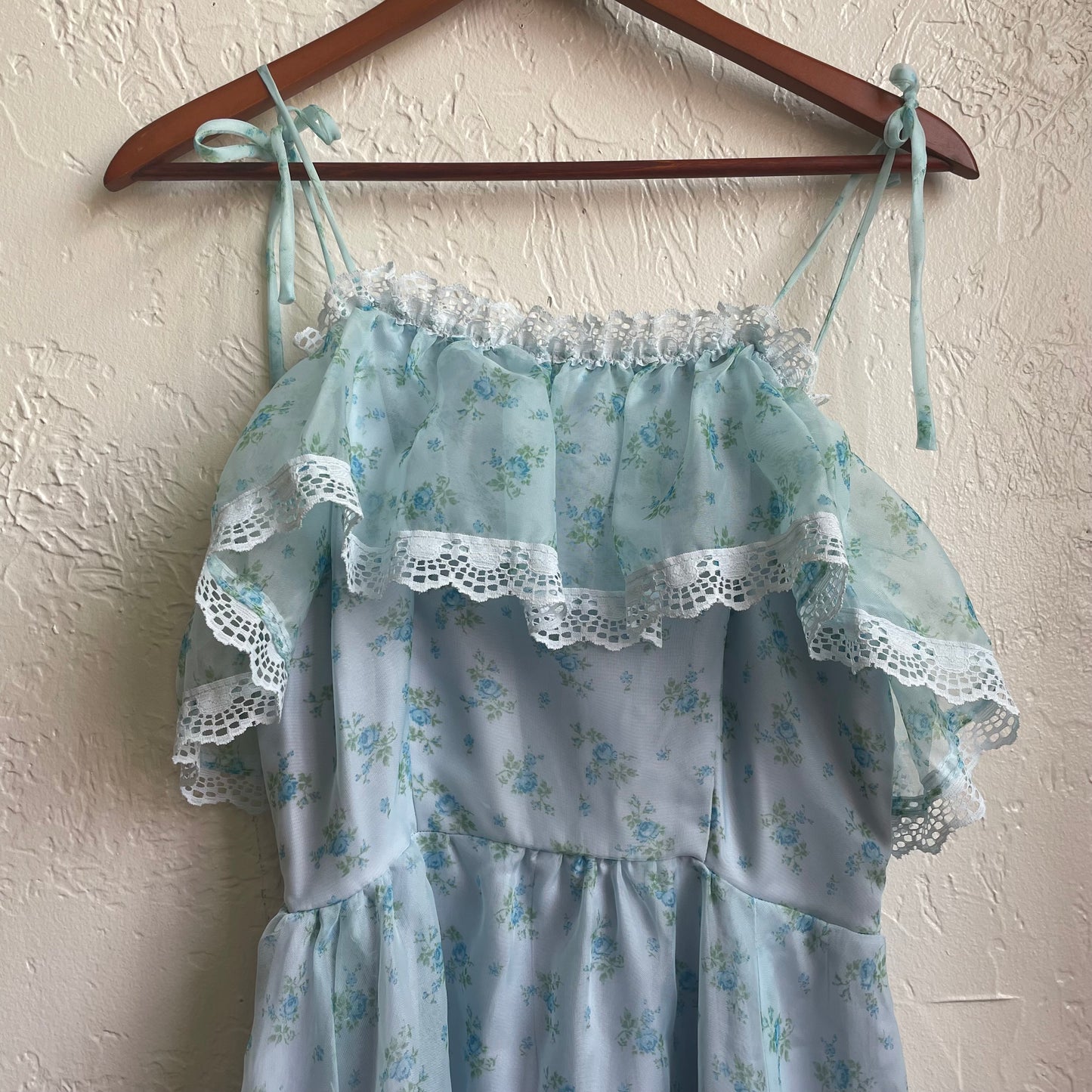 Vintage prairie Blue White Dress | Small