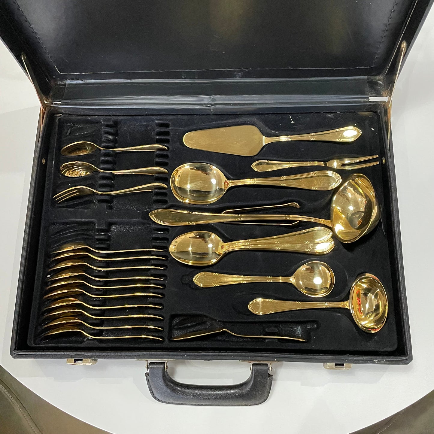 Gold Plated 70 pc. Flatware Set by Bestecke Solingen W. Germany