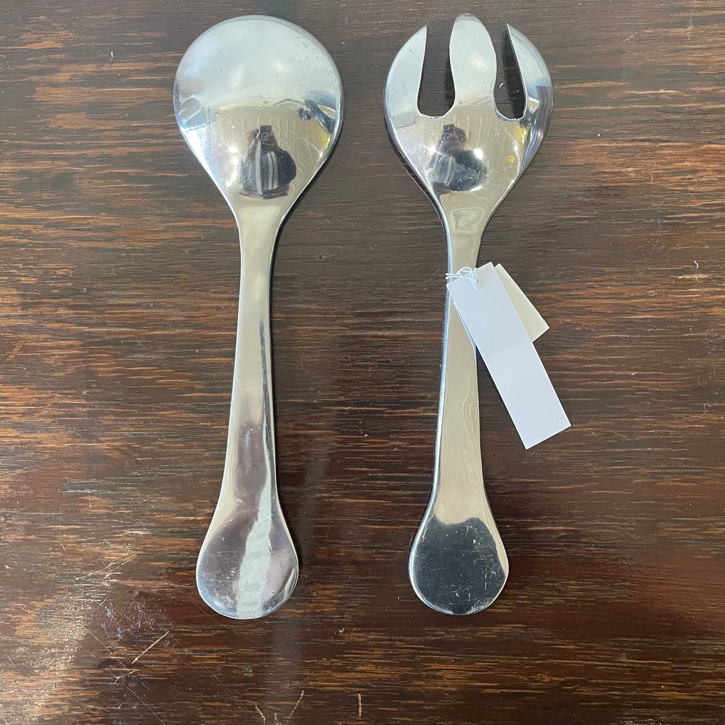 Postmodern Stainless Steel Salad/Pasta Server Set
